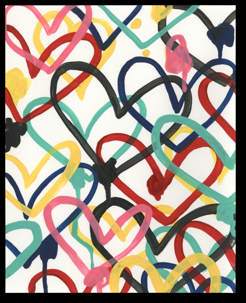 Kids Graffiti Heartful White Artwork - Thumbnail - Image 1