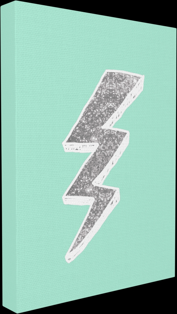 Kids Graphic Lightning Bolt Teal Artwork - Thumbnail - Image 2