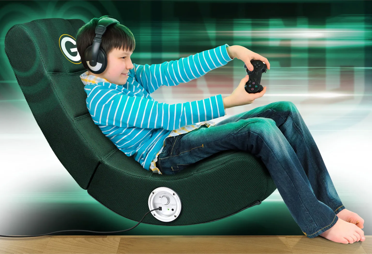 Kids Green Bay Packers Gaming Rocker - Thumbnail - Image 5