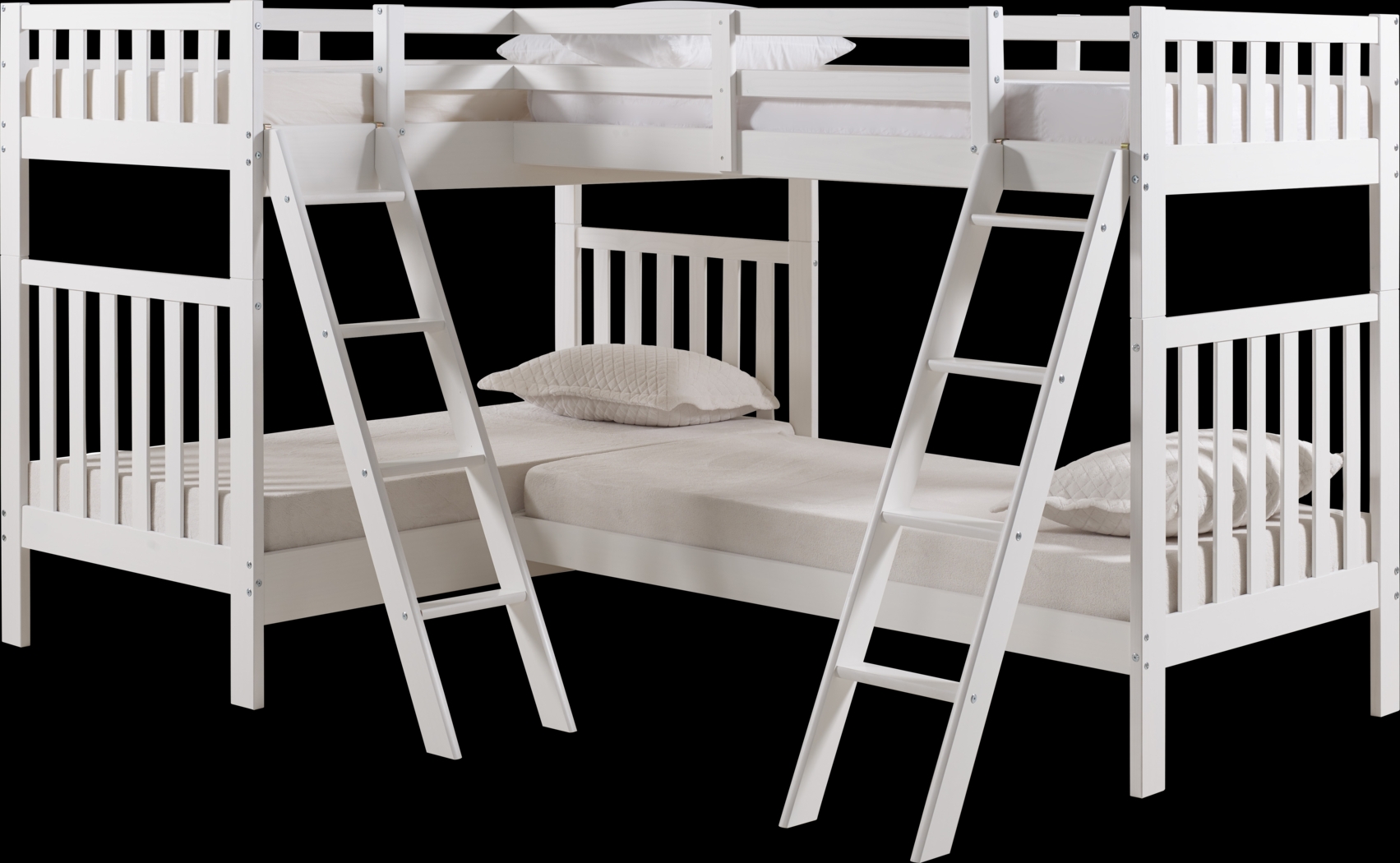 Kids Grenshall White Twin/Twin/Twin/Twin Bunk Bed - Thumbnail - Image 1