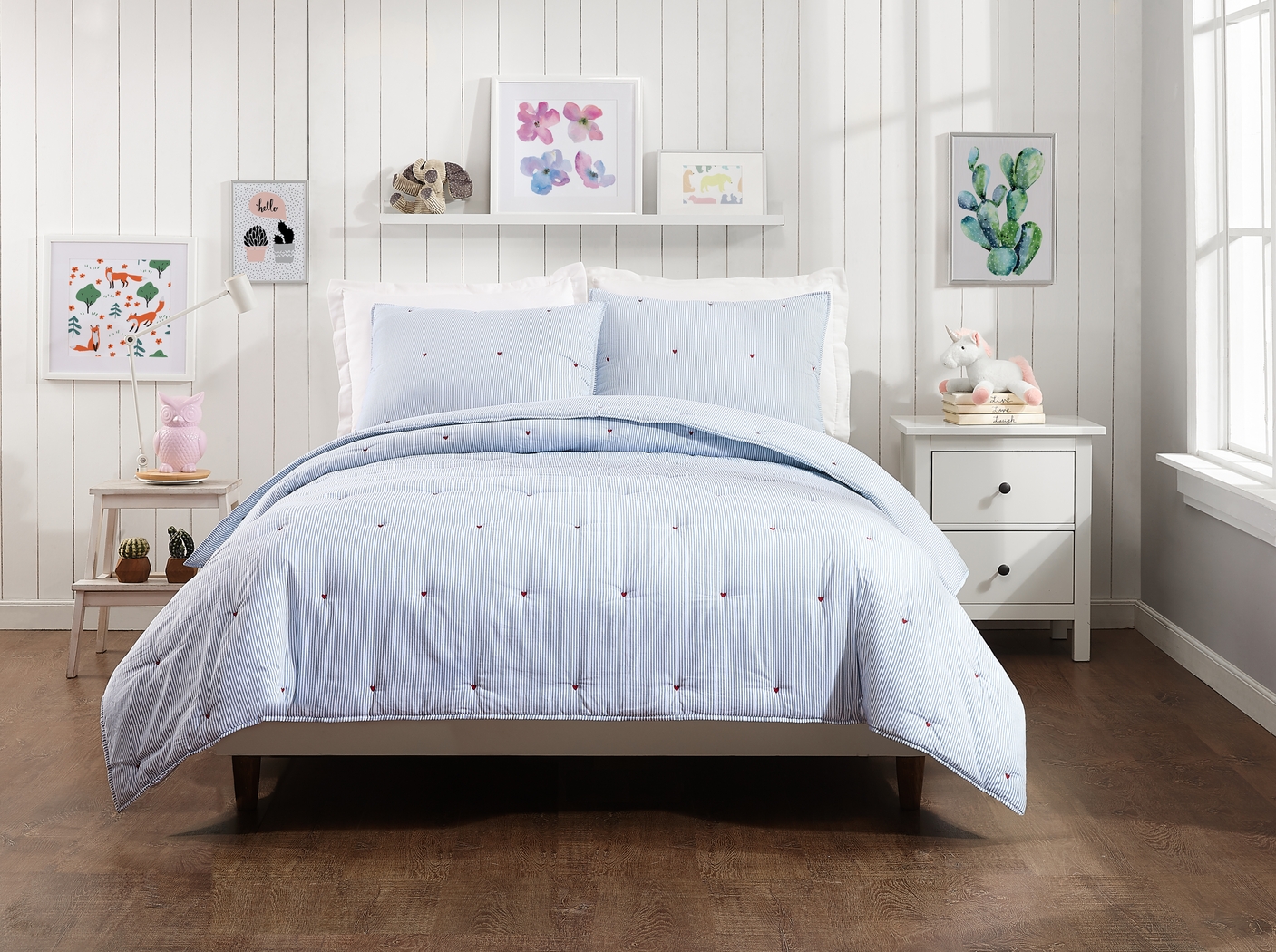 Kids Growing Garden Blue 3 Pc Full Quilt Set - Thumbnail - Image 5