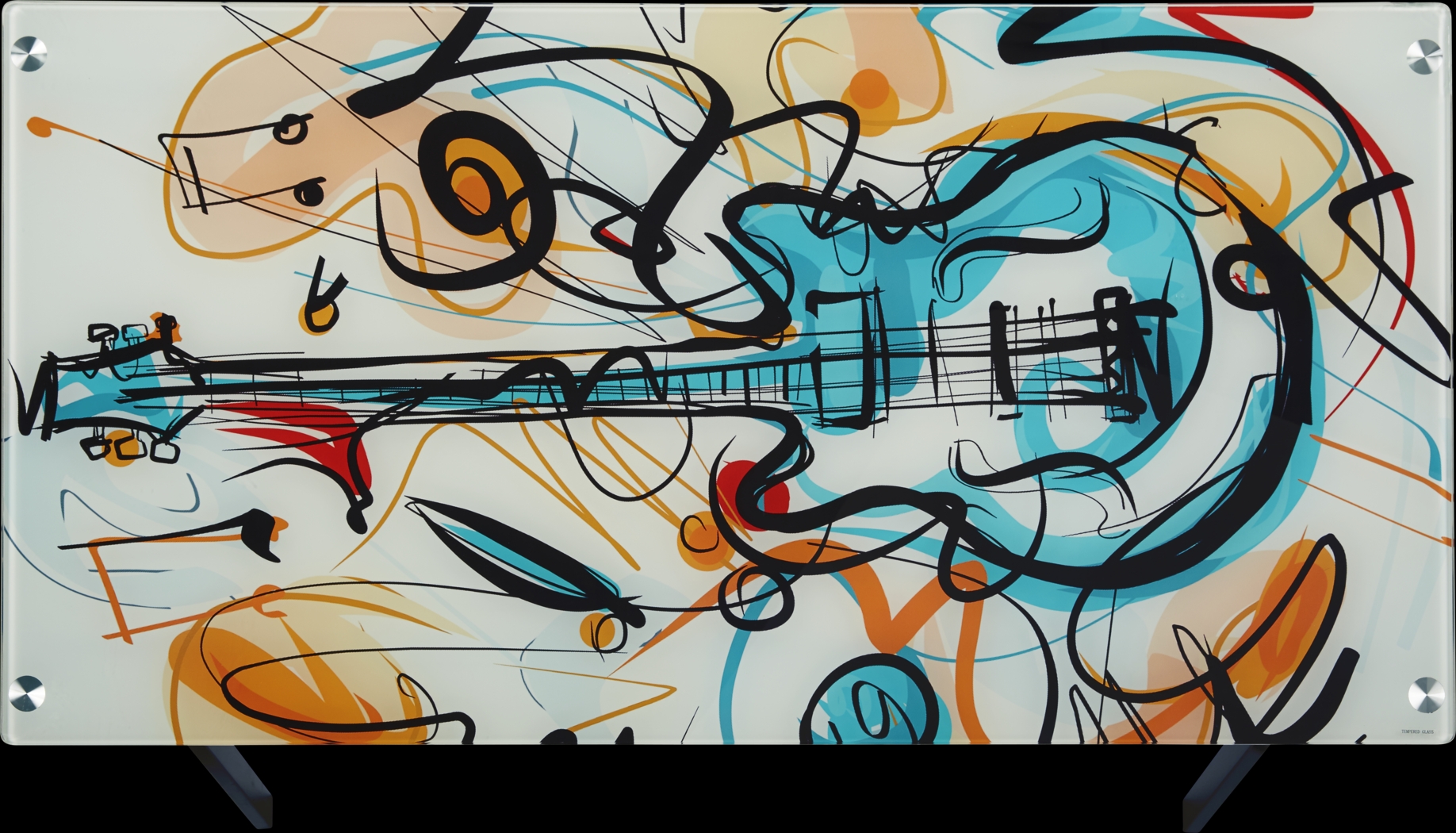 Kids Guitar Color Splash Multi Graphic Desk - Thumbnail - Image 2