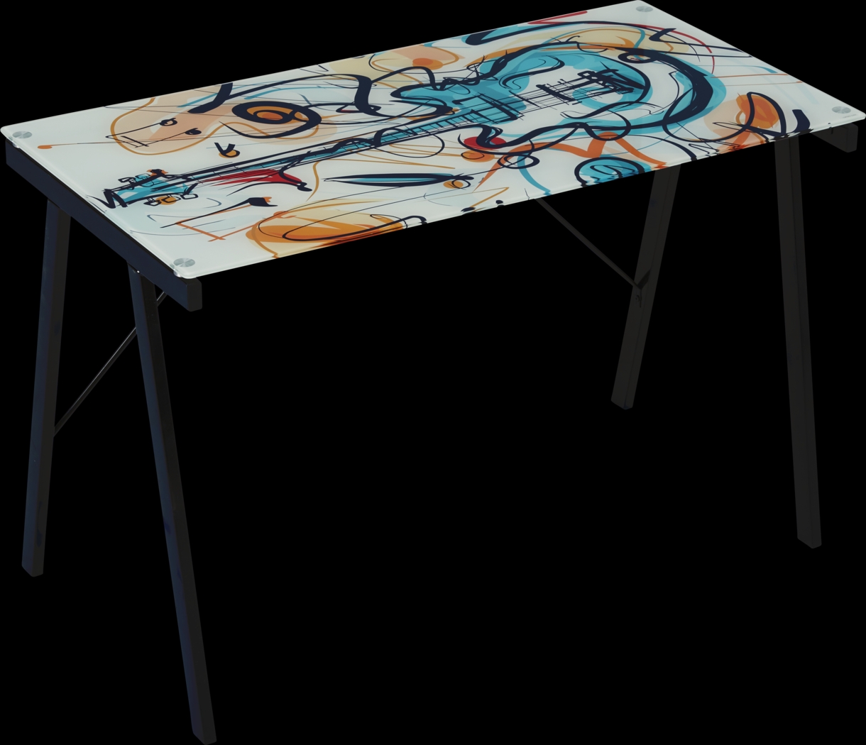 Kids Guitar Color Splash Multi Graphic Desk - Thumbnail - Image 1