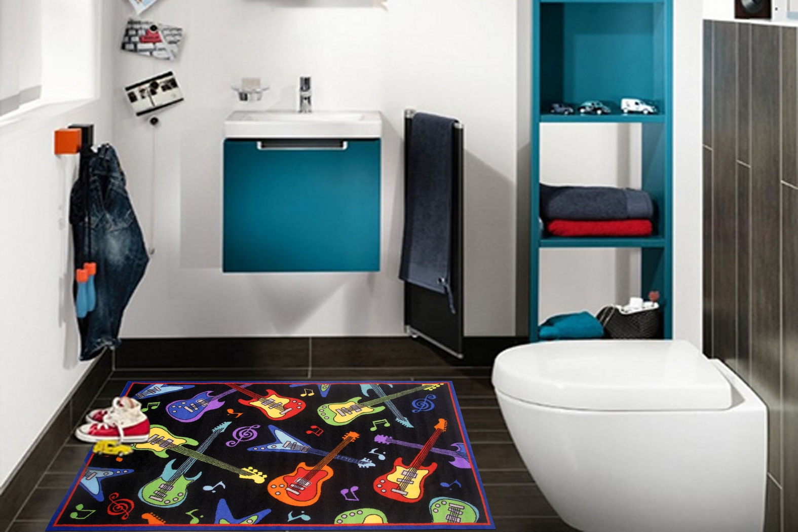 Kids Guitar Show Black 4'2 x 6'5 Rug - Thumbnail - Image 2