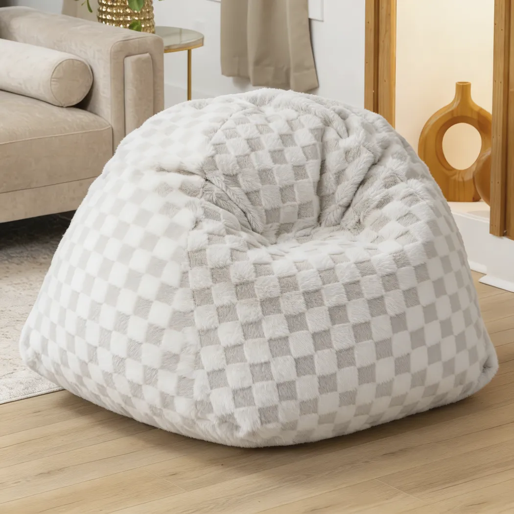 Kids Gumdrop Ivory Foam Bean Bag Chair - Thumbnail - Image 2