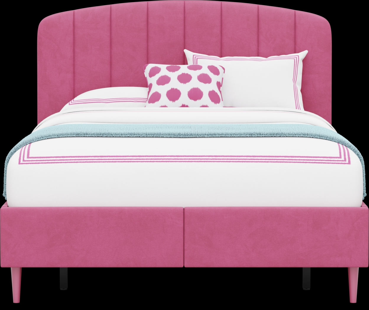 Kids Gwyneth Bubble Gum Full Upholstered Storage Bed - Thumbnail - Image 2