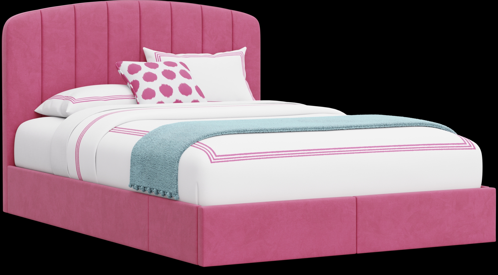 Kids Gwyneth Bubble Gum Full Upholstered Storage Bed - Thumbnail - Image 3