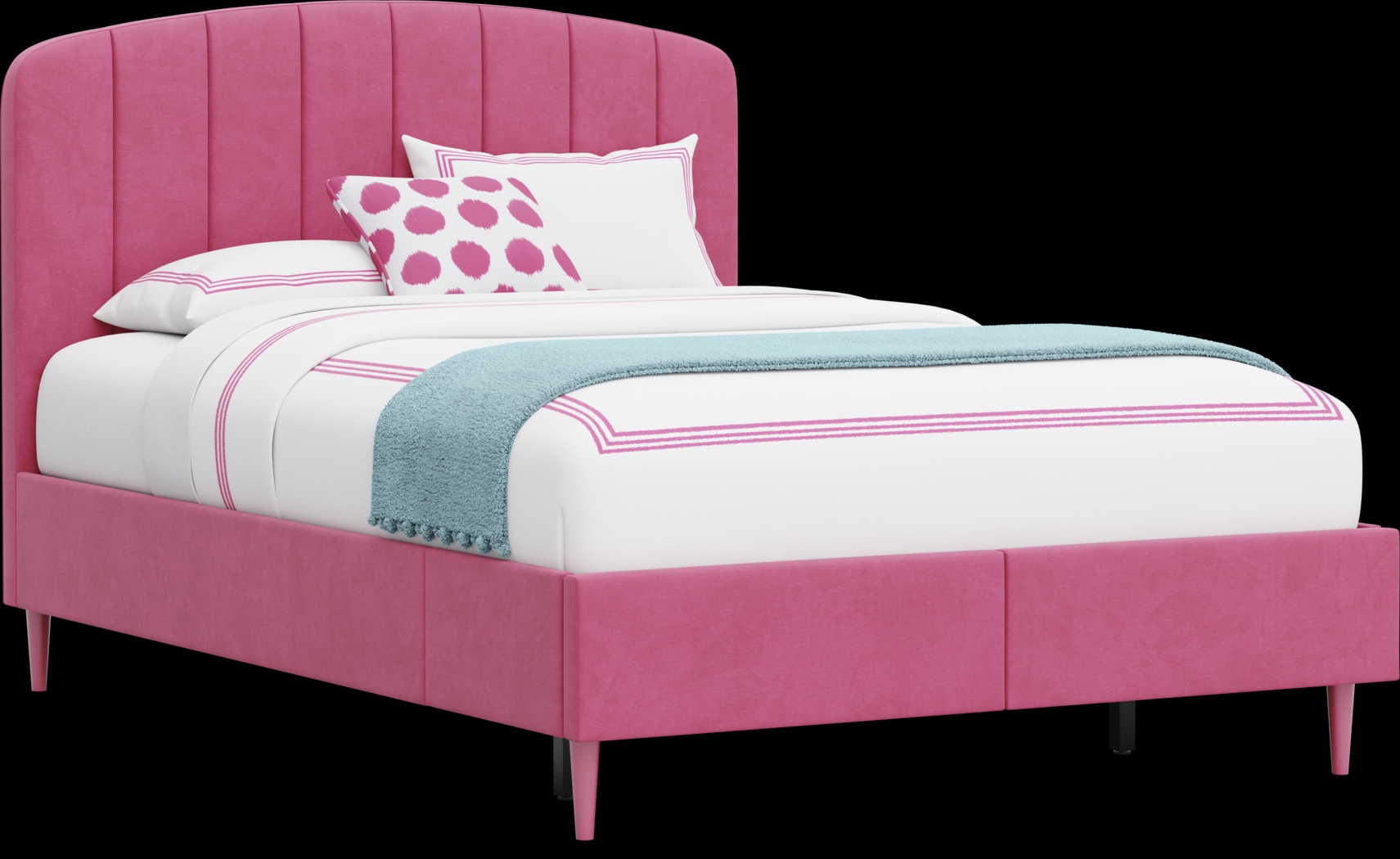 Kids Gwyneth Bubble Gum Full Upholstered Storage Bed - Thumbnail - Image 1
