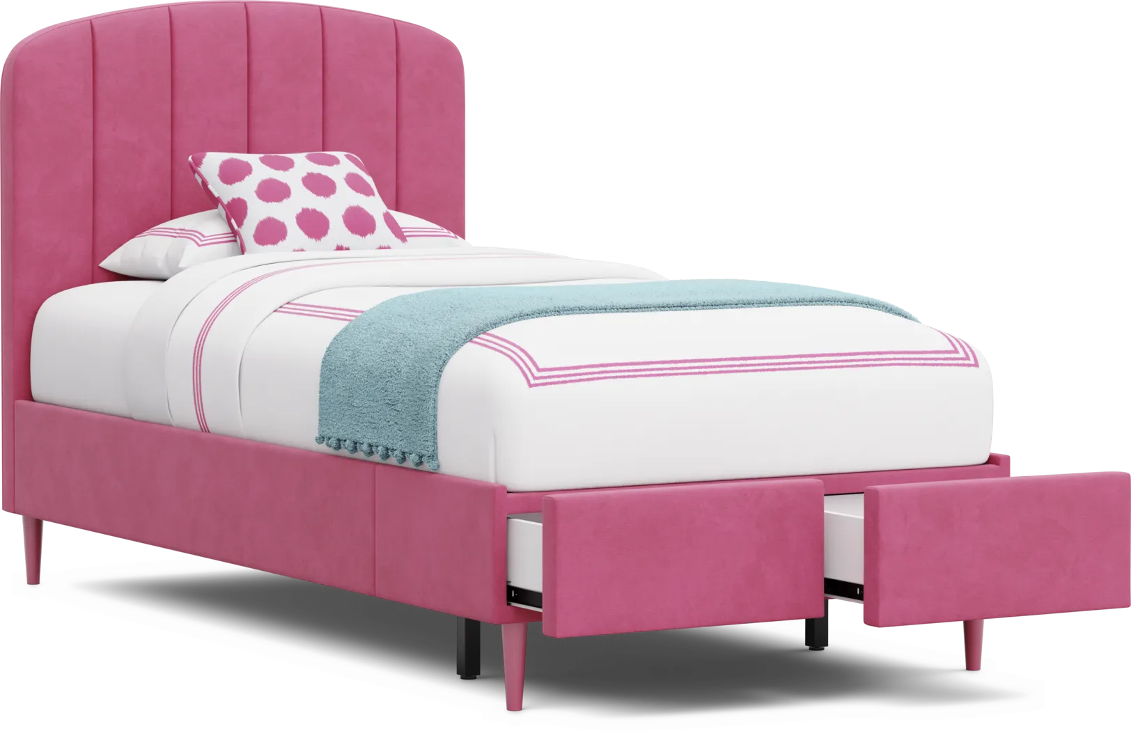 Kids Gwyneth Bubble Gum Twin Upholstered Storage Bed - Image 8