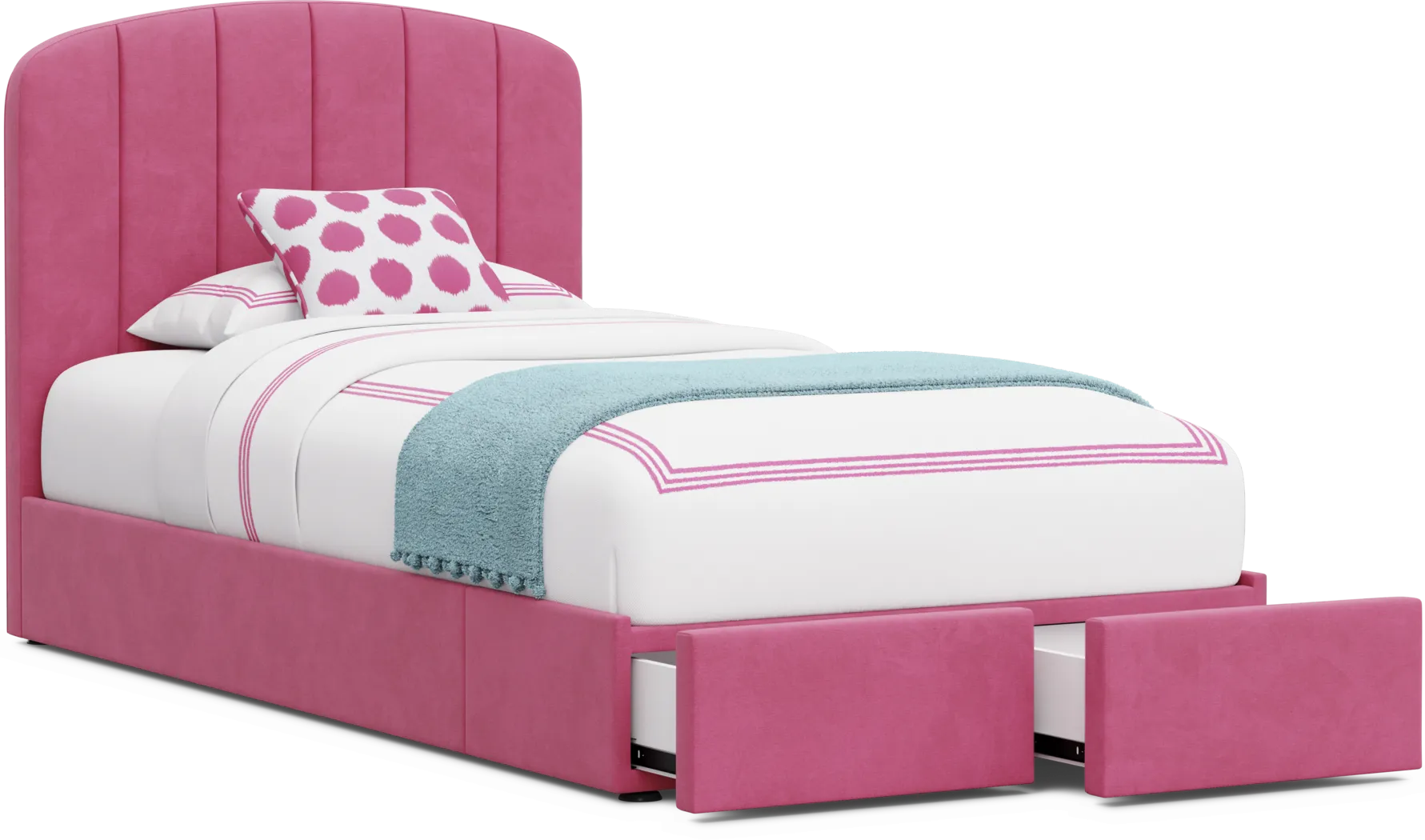 Kids Gwyneth Bubble Gum Twin Upholstered Storage Bed - Image 10