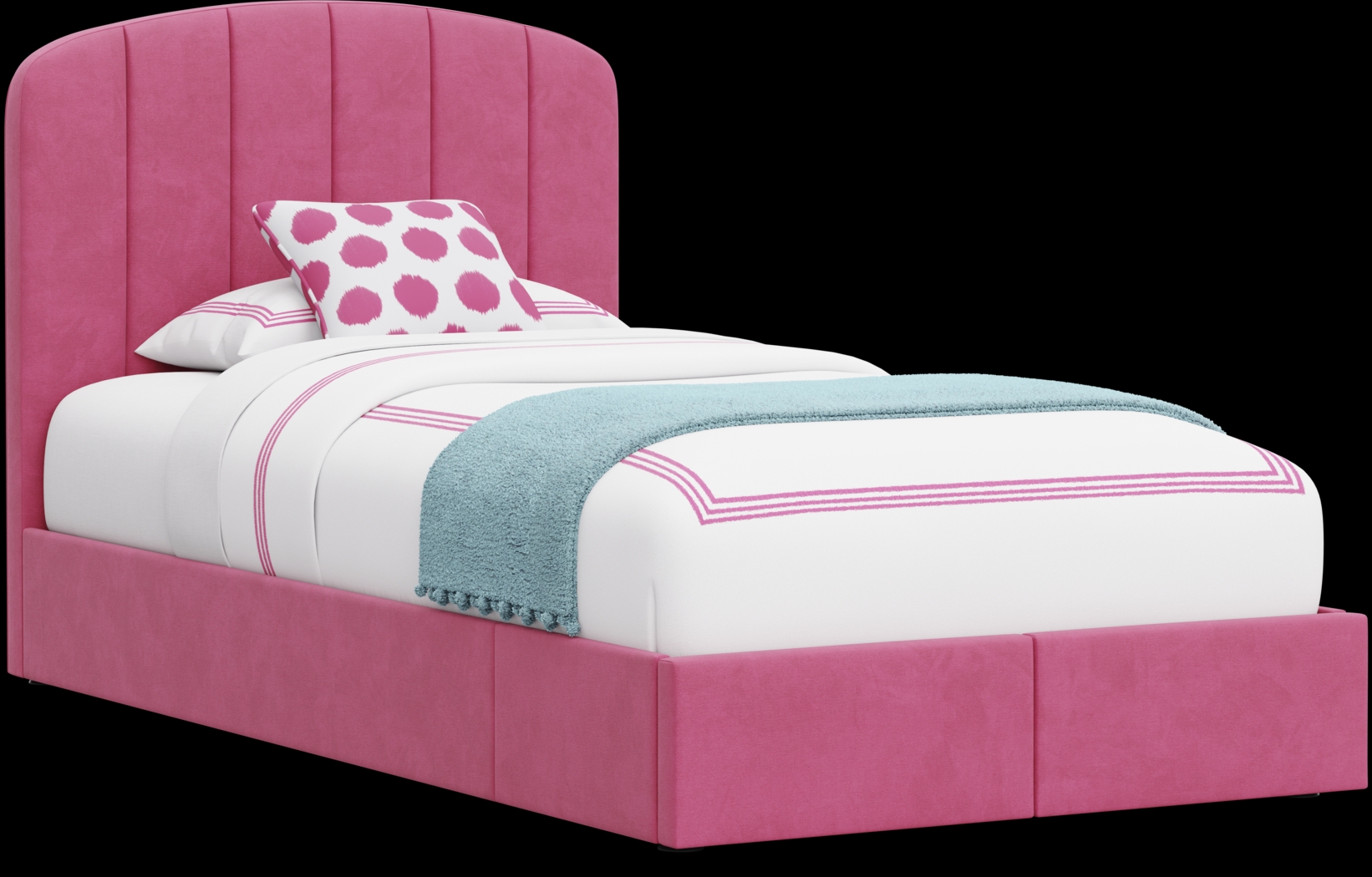 Kids Gwyneth Bubble Gum Twin Upholstered Storage Bed - Thumbnail - Image 3