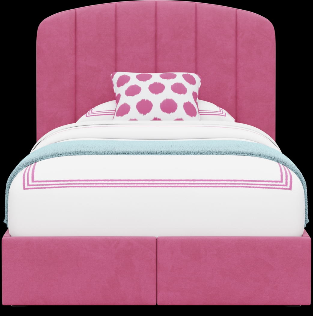 Kids Gwyneth Bubble Gum Twin Upholstered Storage Bed - Thumbnail - Image 4