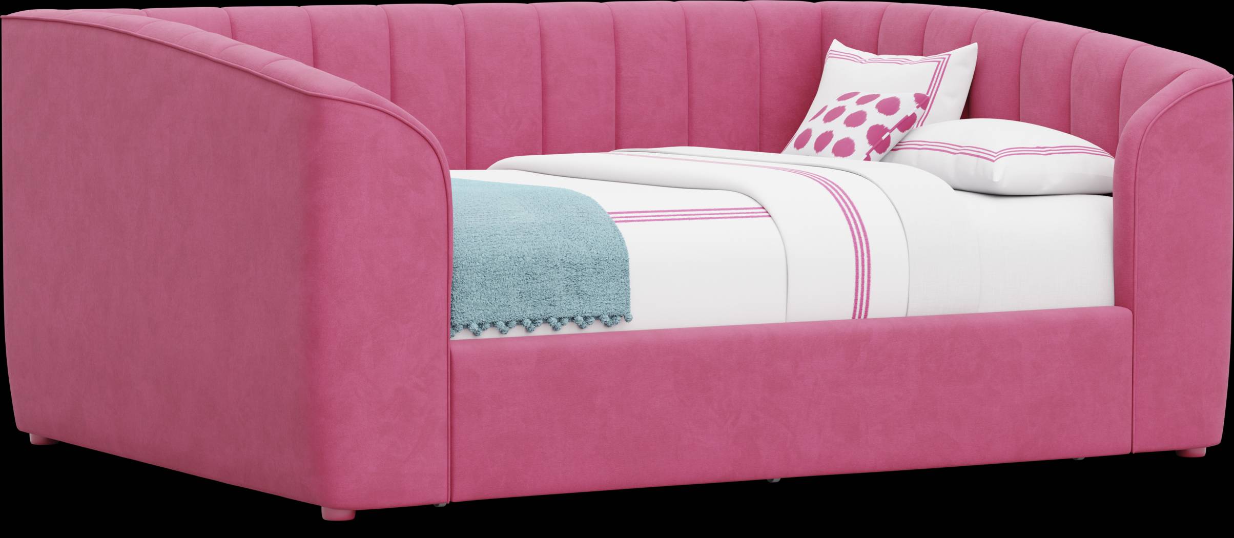 Kids Gwyneth Bubble Gum Full Upholstered Storage Daybed - Thumbnail - Image 2
