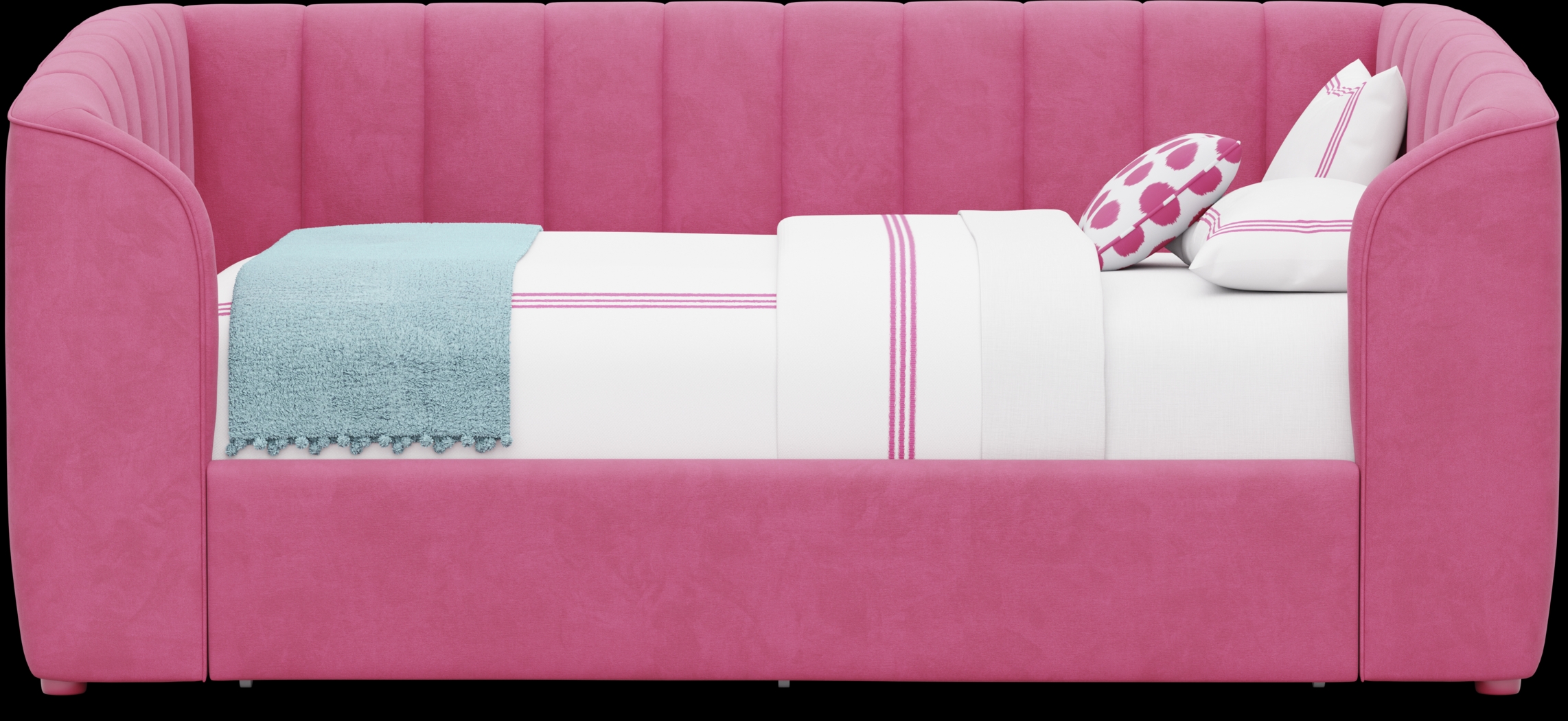 Kids Gwyneth Bubble Gum Full Upholstered Storage Daybed - Thumbnail - Image 1