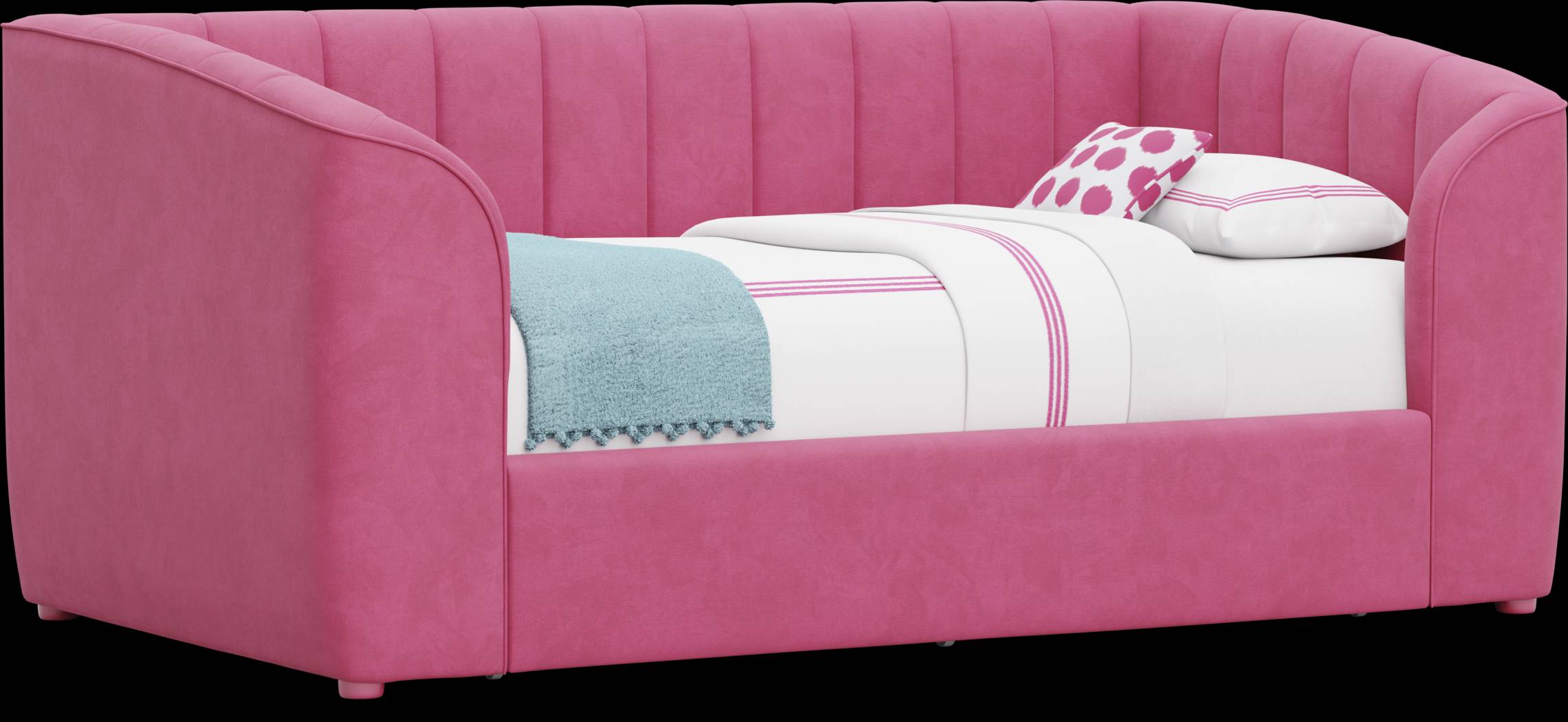Kids Gwyneth Bubble Gum Twin Upholstered Storage Daybed - Thumbnail - Image 2