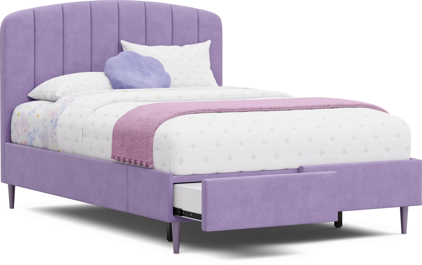 Kids Gwyneth Lavender Full Upholstered Storage Bed - Image 7