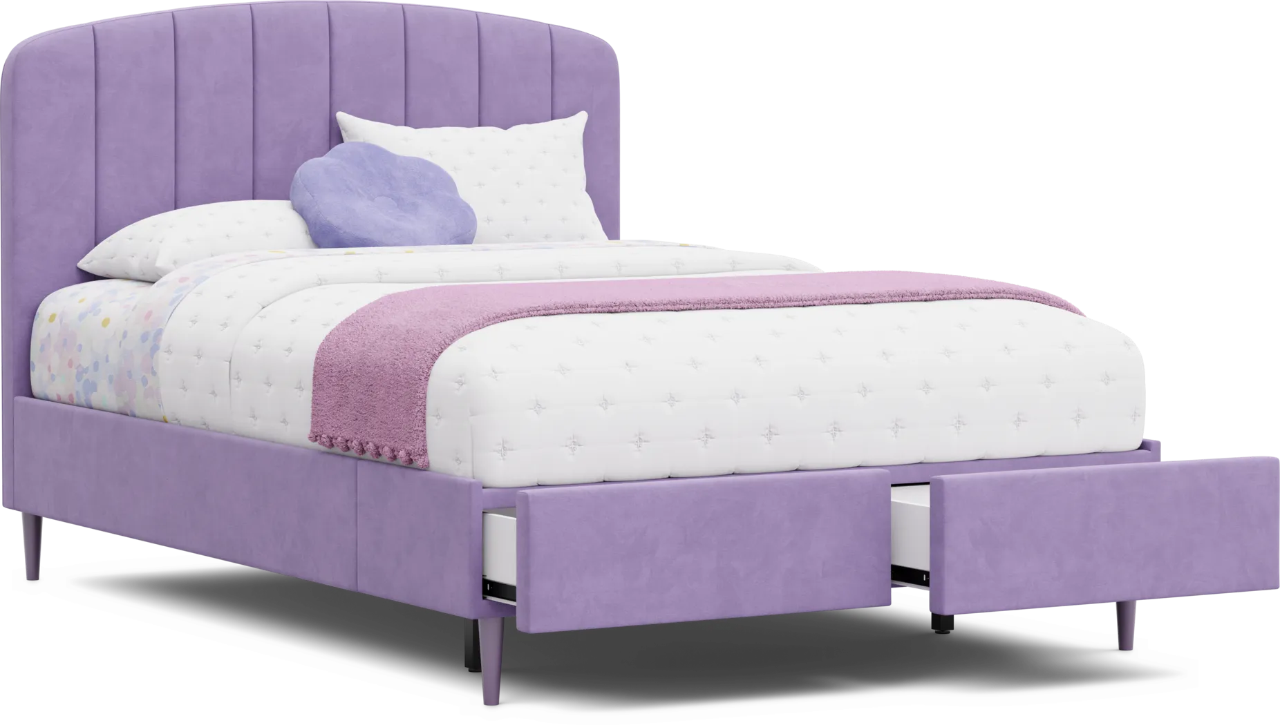 Kids Gwyneth Lavender Full Upholstered Storage Bed - Image 8