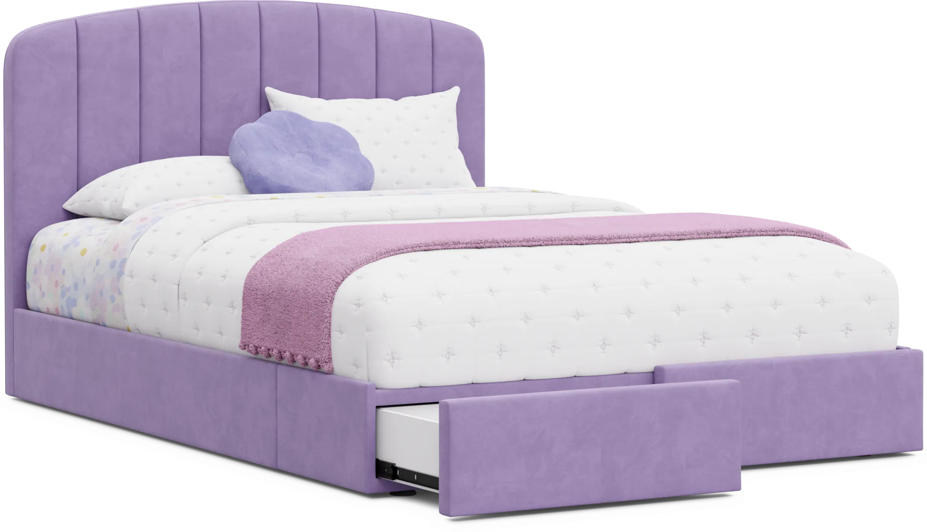 Kids Gwyneth Lavender Full Upholstered Storage Bed - Image 9