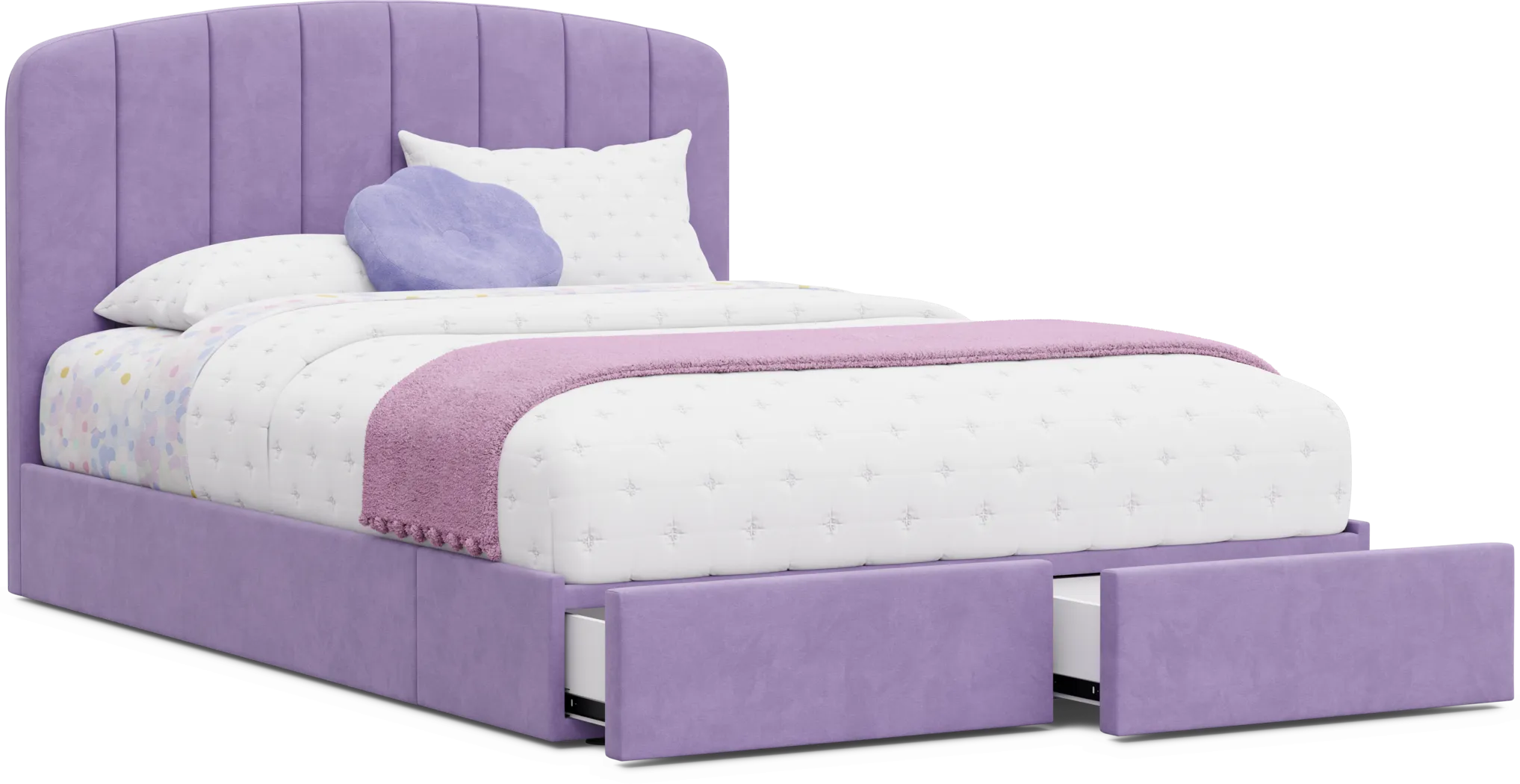 Kids Gwyneth Lavender Full Upholstered Storage Bed - Image 10