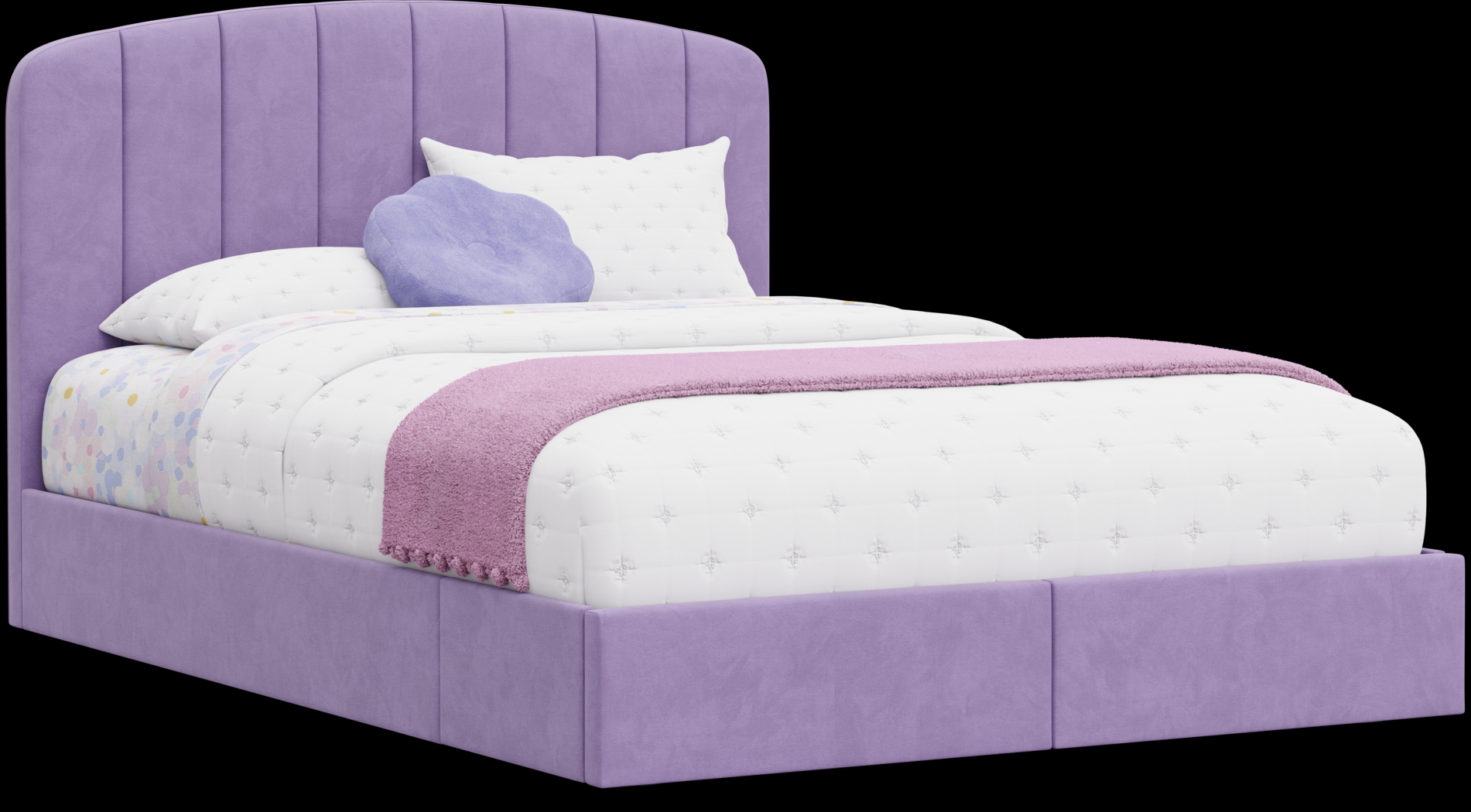 Kids Gwyneth Lavender Full Upholstered Storage Bed - Thumbnail - Image 3
