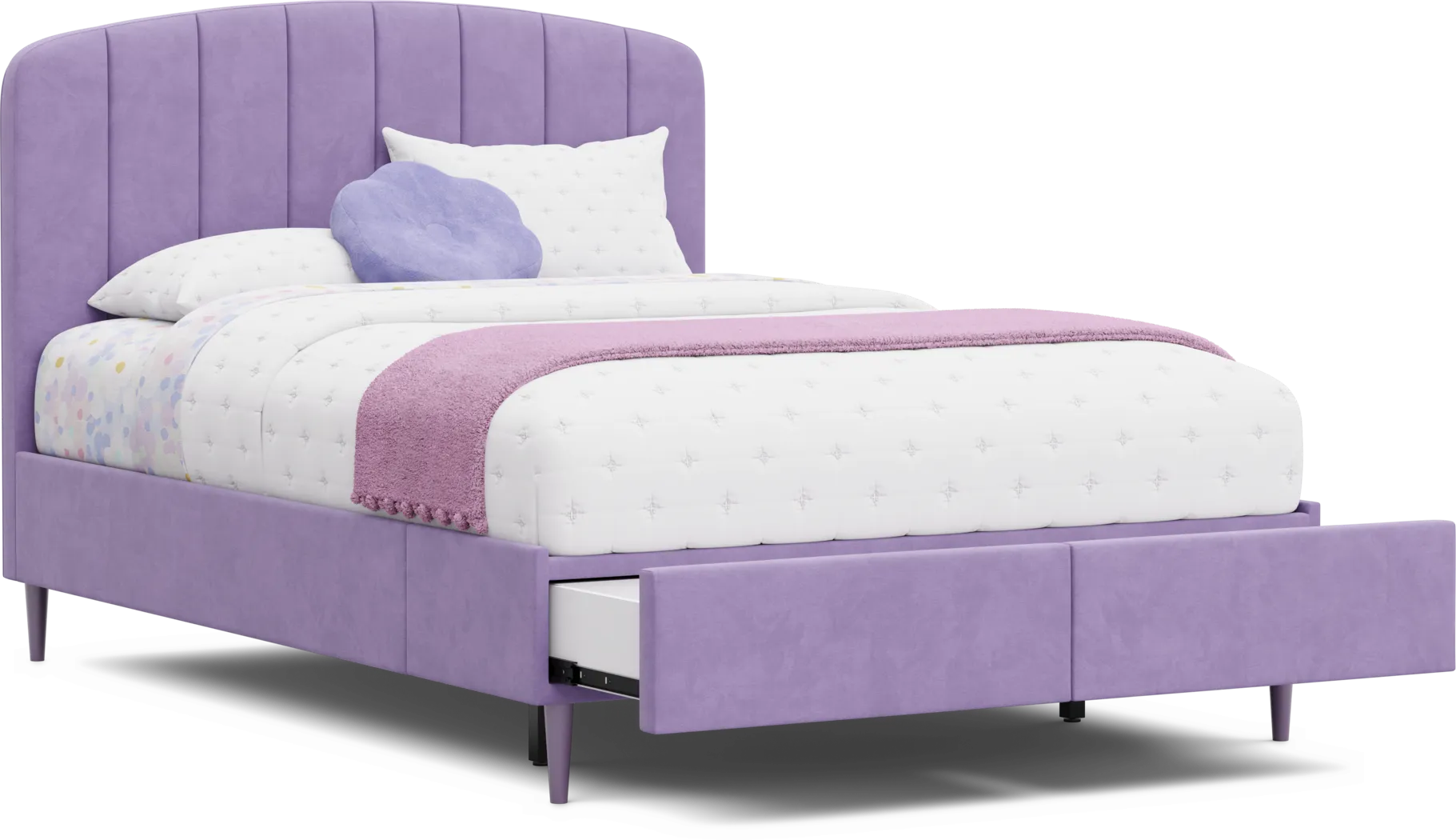 Kids Gwyneth Lavender Full Upholstered Storage Bed - Image 5