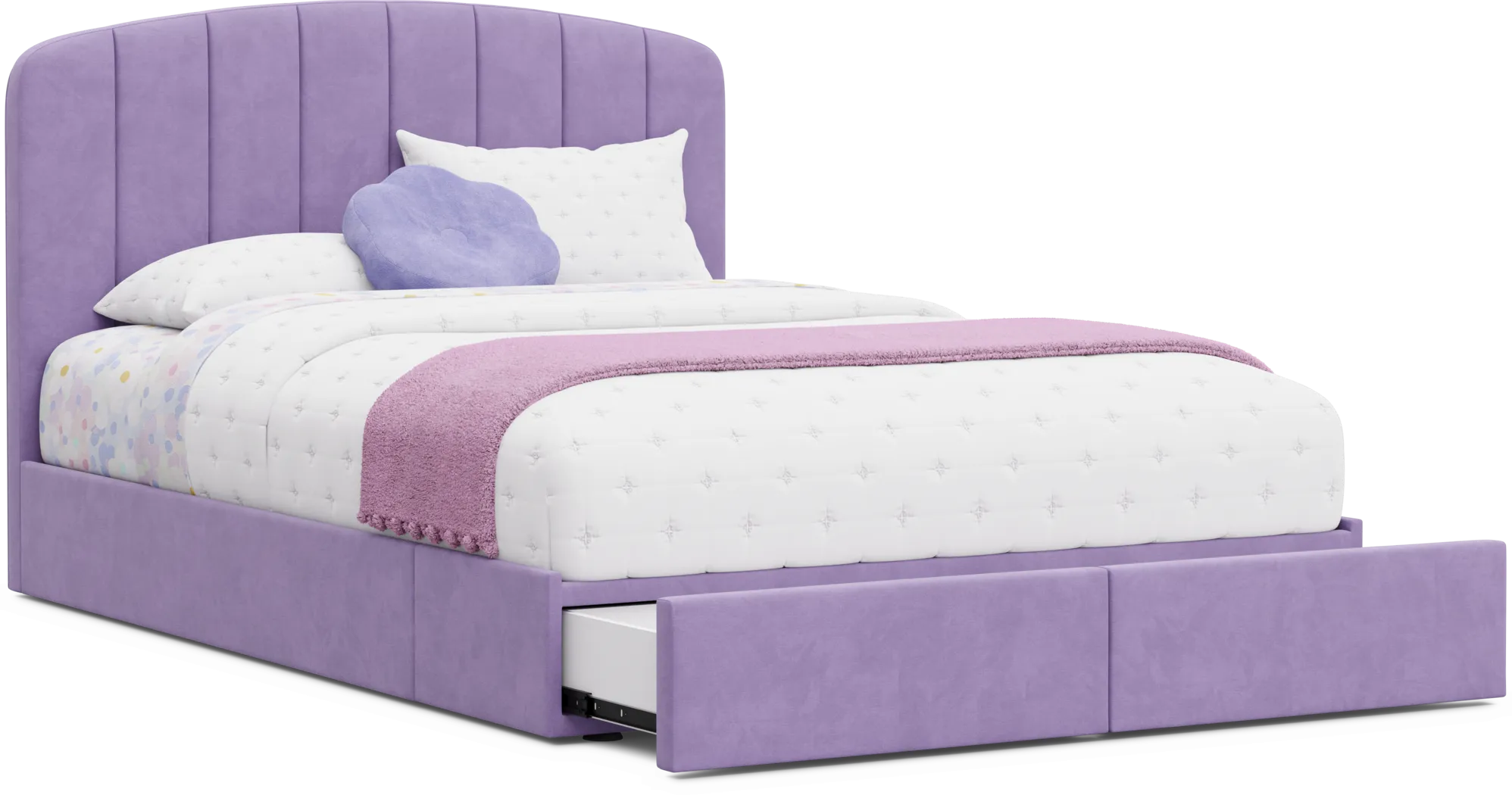 Kids Gwyneth Lavender Full Upholstered Storage Bed - Image 6