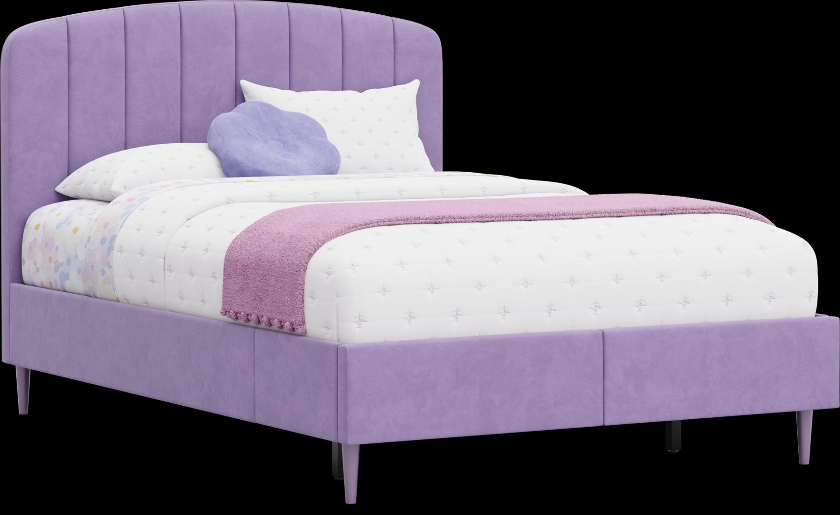 Kids Gwyneth Lavender Full Upholstered Storage Bed - Thumbnail - Image 1