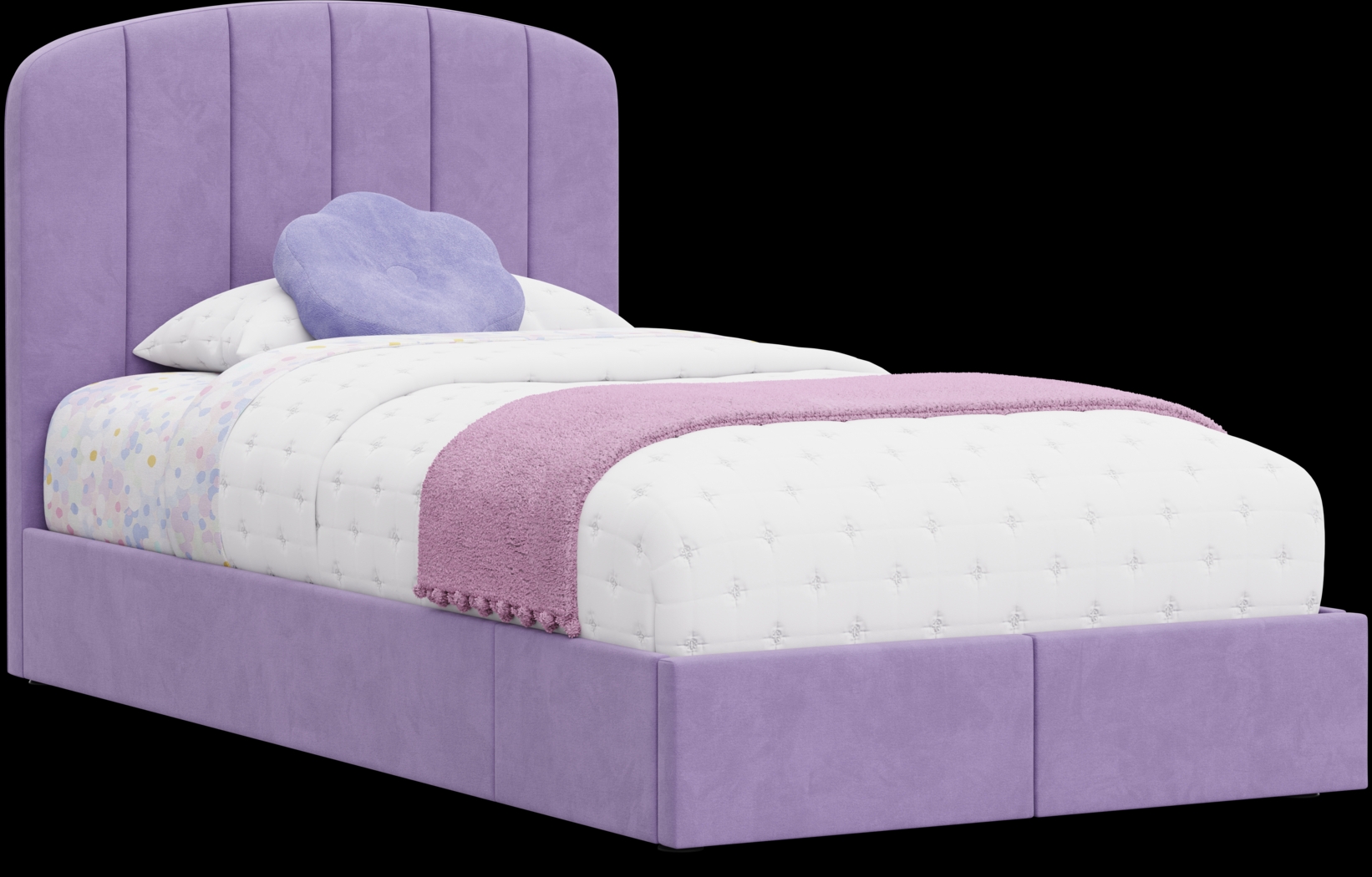 Kids Gwyneth Lavender Twin Upholstered Storage Bed - Thumbnail - Image 3