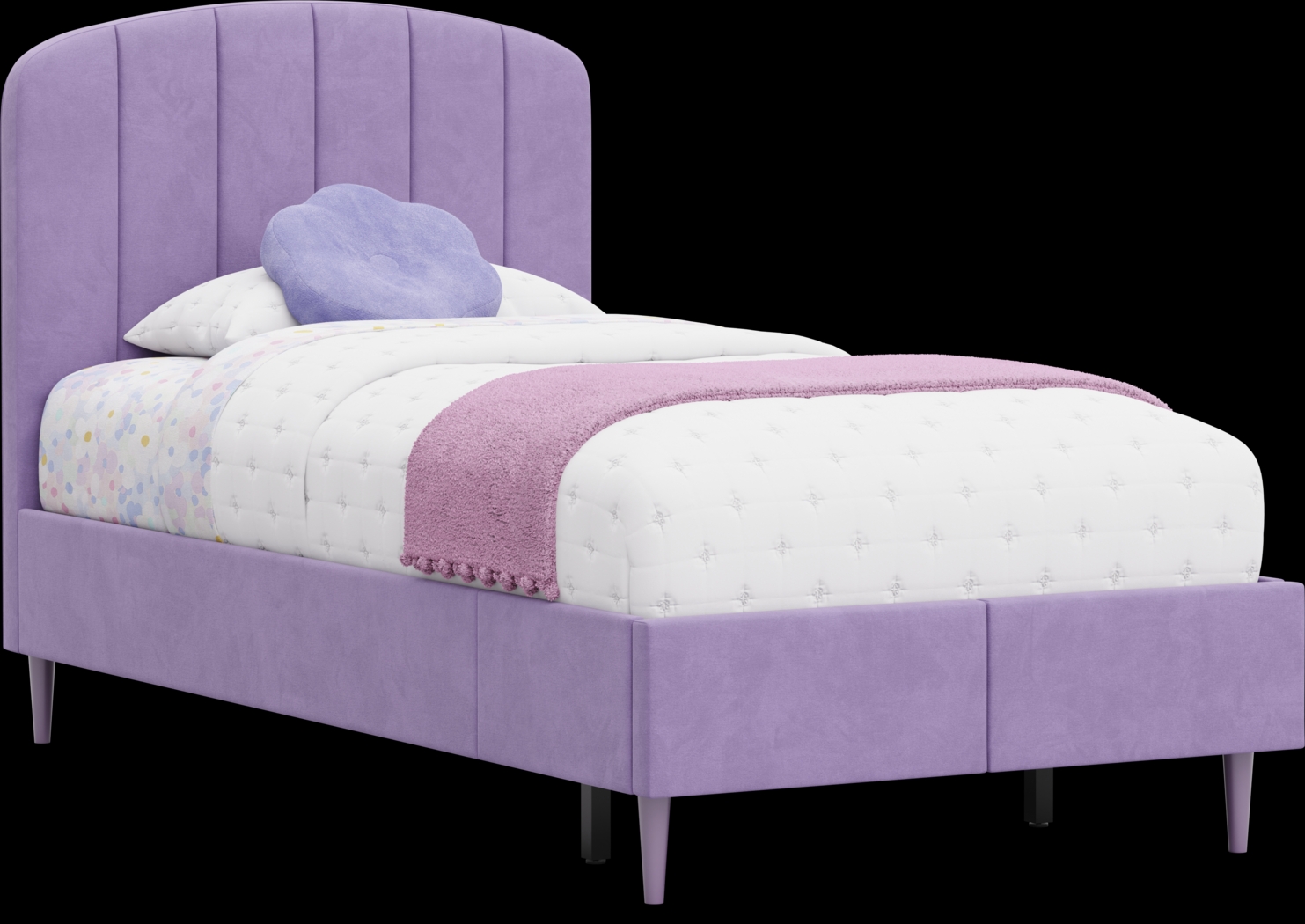 Kids Gwyneth Lavender Twin Upholstered Storage Bed - Thumbnail - Image 1