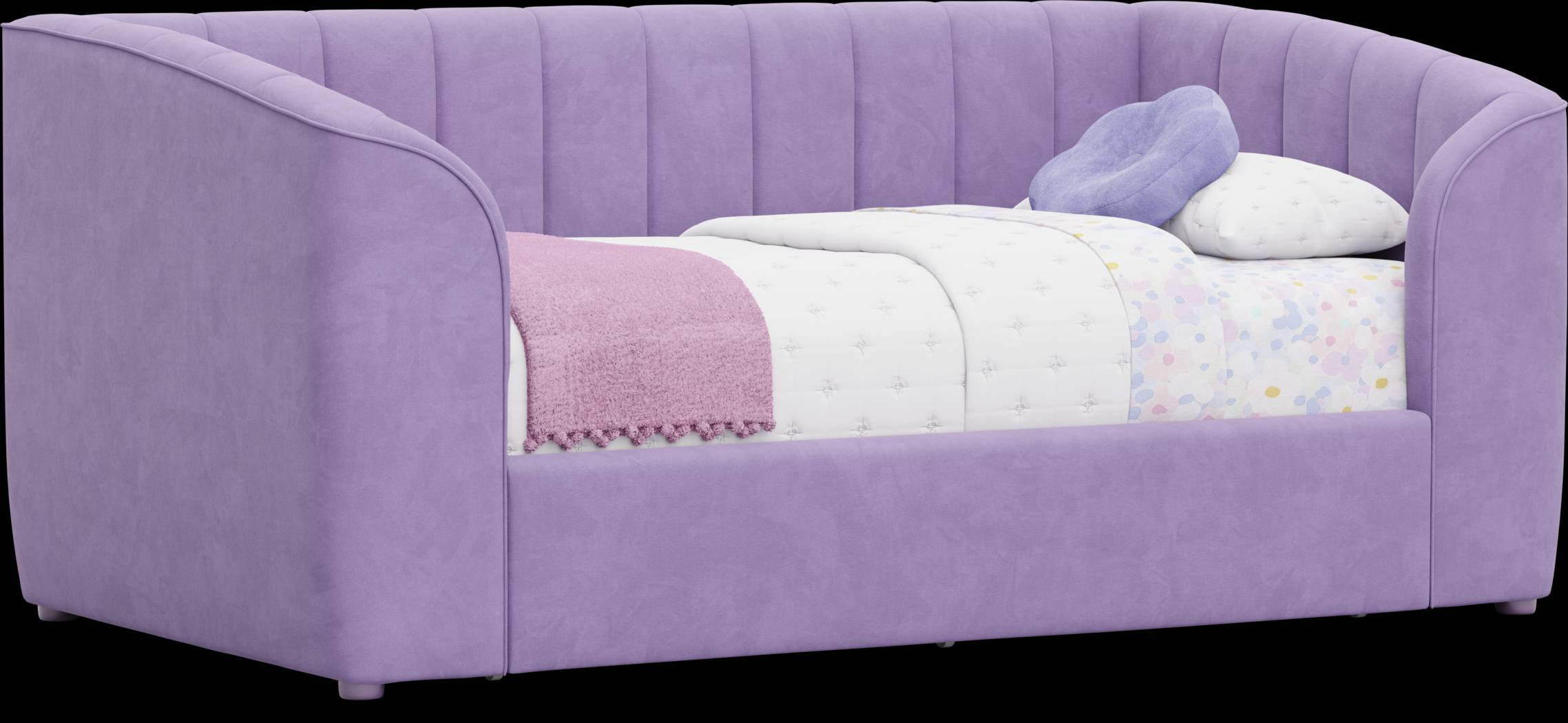 Kids Gwyneth Lavender Twin Upholstered Storage Daybed - Thumbnail - Image 2