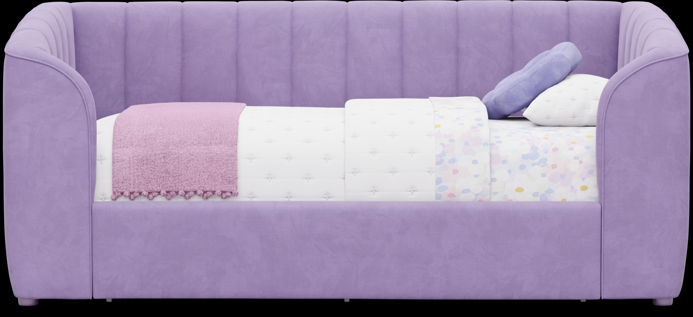 Kids Gwyneth Lavender Twin Upholstered Storage Daybed - Thumbnail - Image 1