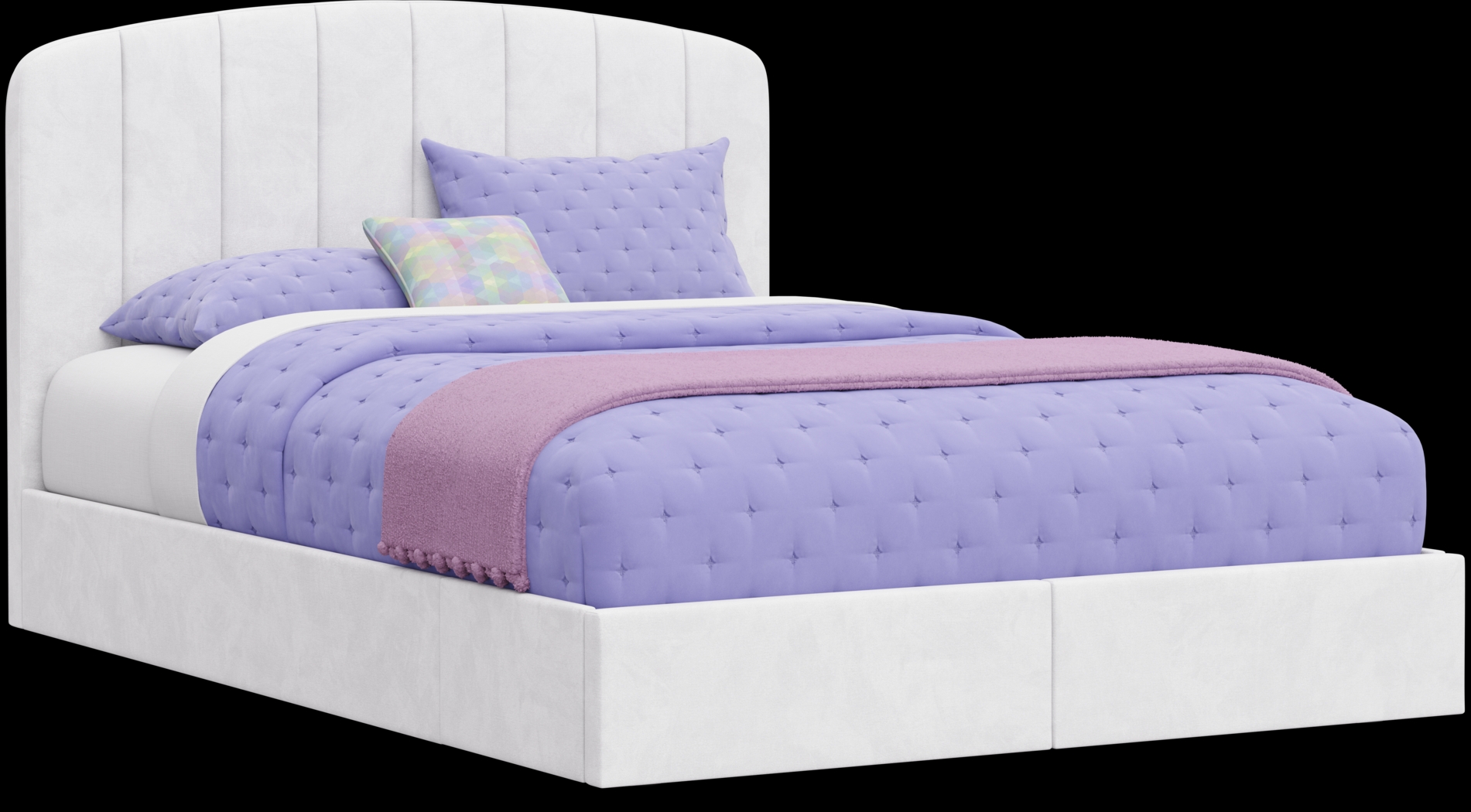 Kids Gwyneth White Full Upholstered Storage Bed - Thumbnail - Image 3