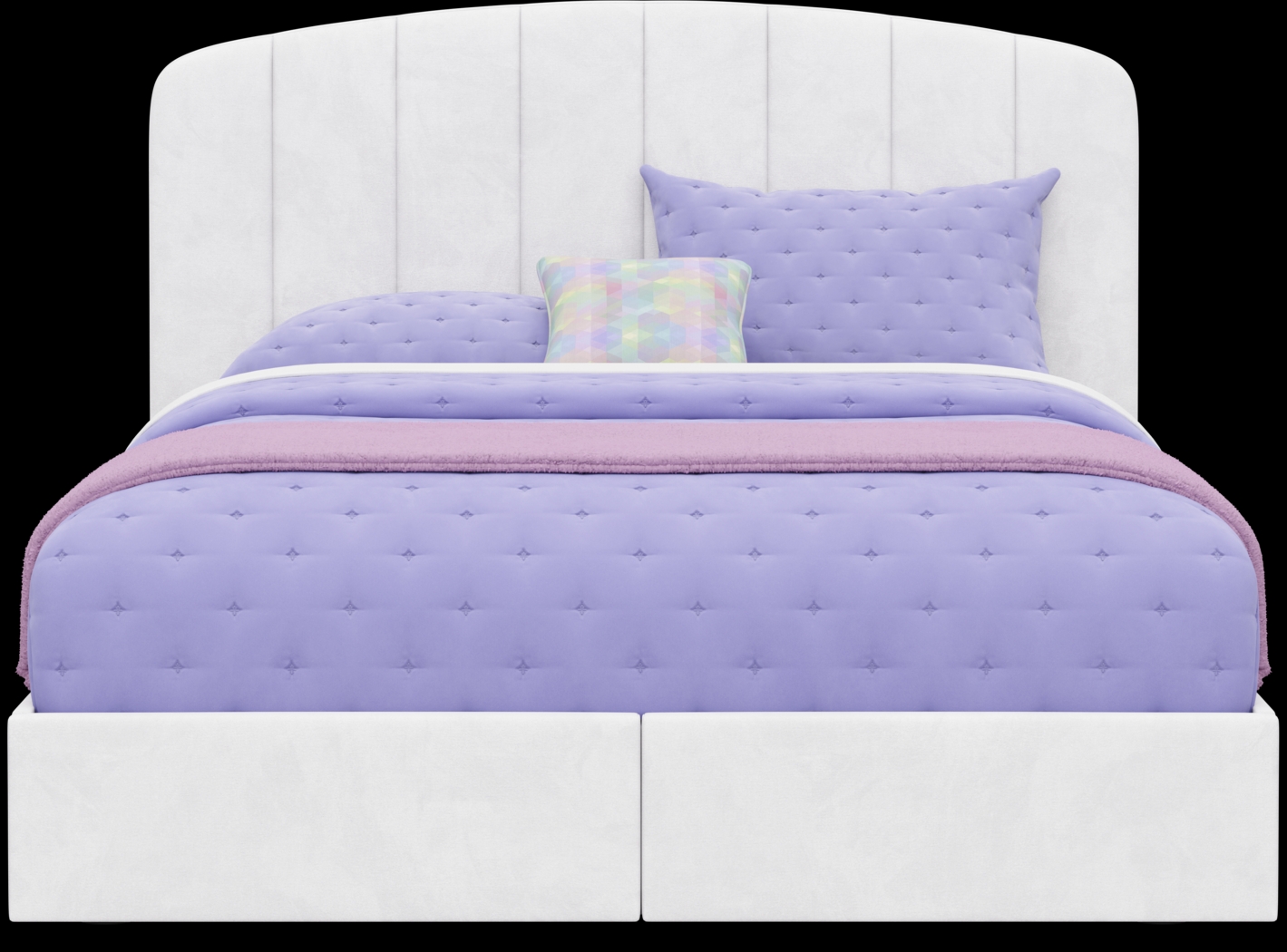 Kids Gwyneth White Full Upholstered Storage Bed - Thumbnail - Image 4