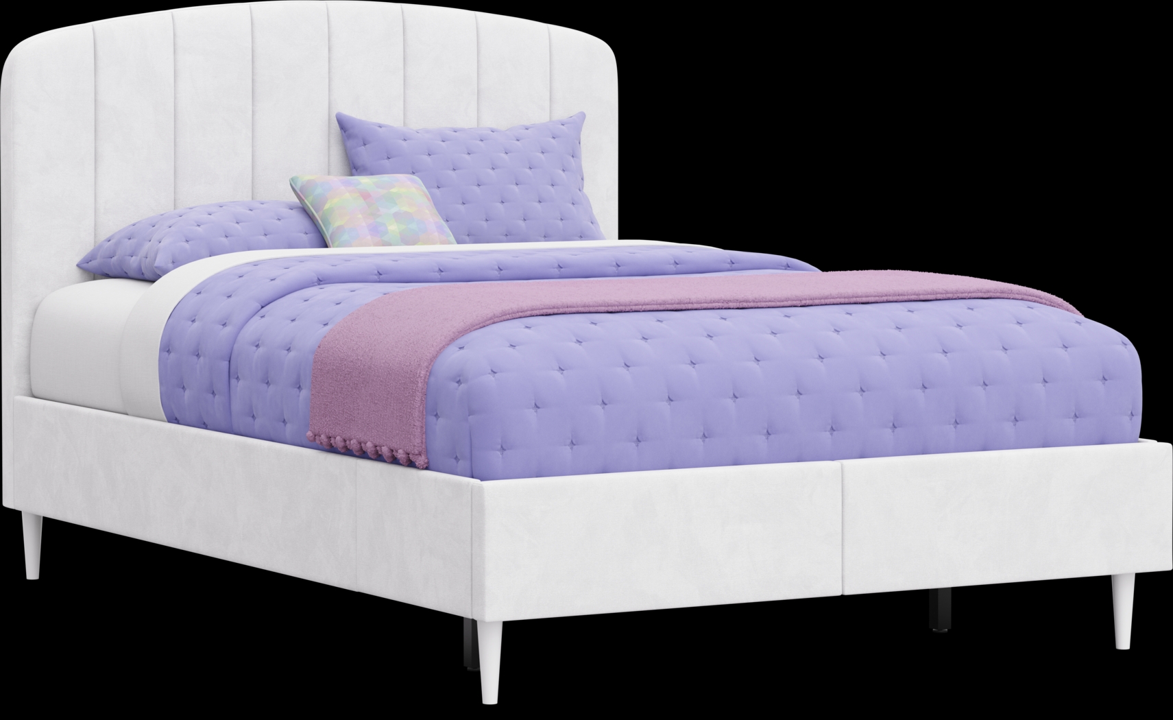 Kids Gwyneth White Full Upholstered Storage Bed - Thumbnail - Image 1