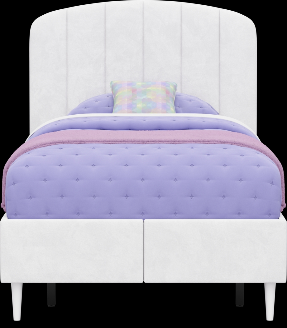Kids Gwyneth White Twin Upholstered Storage Bed - Thumbnail - Image 2