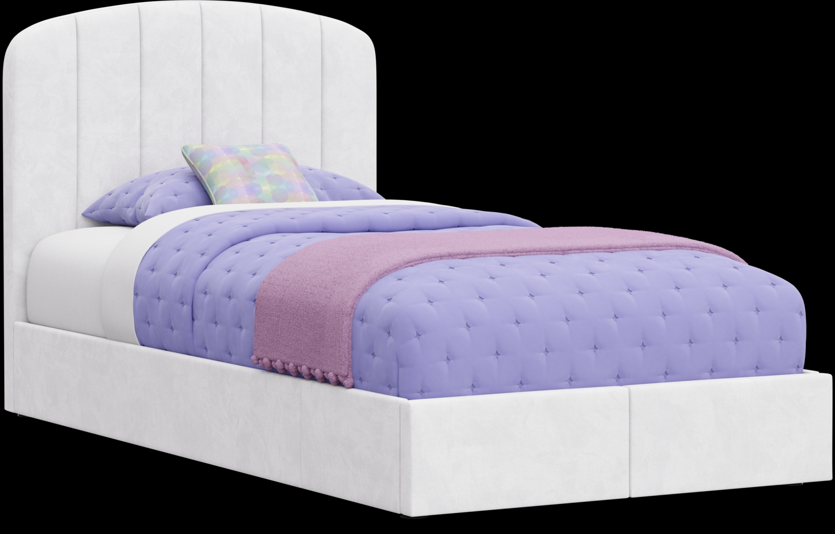 Kids Gwyneth White Twin Upholstered Storage Bed - Thumbnail - Image 3
