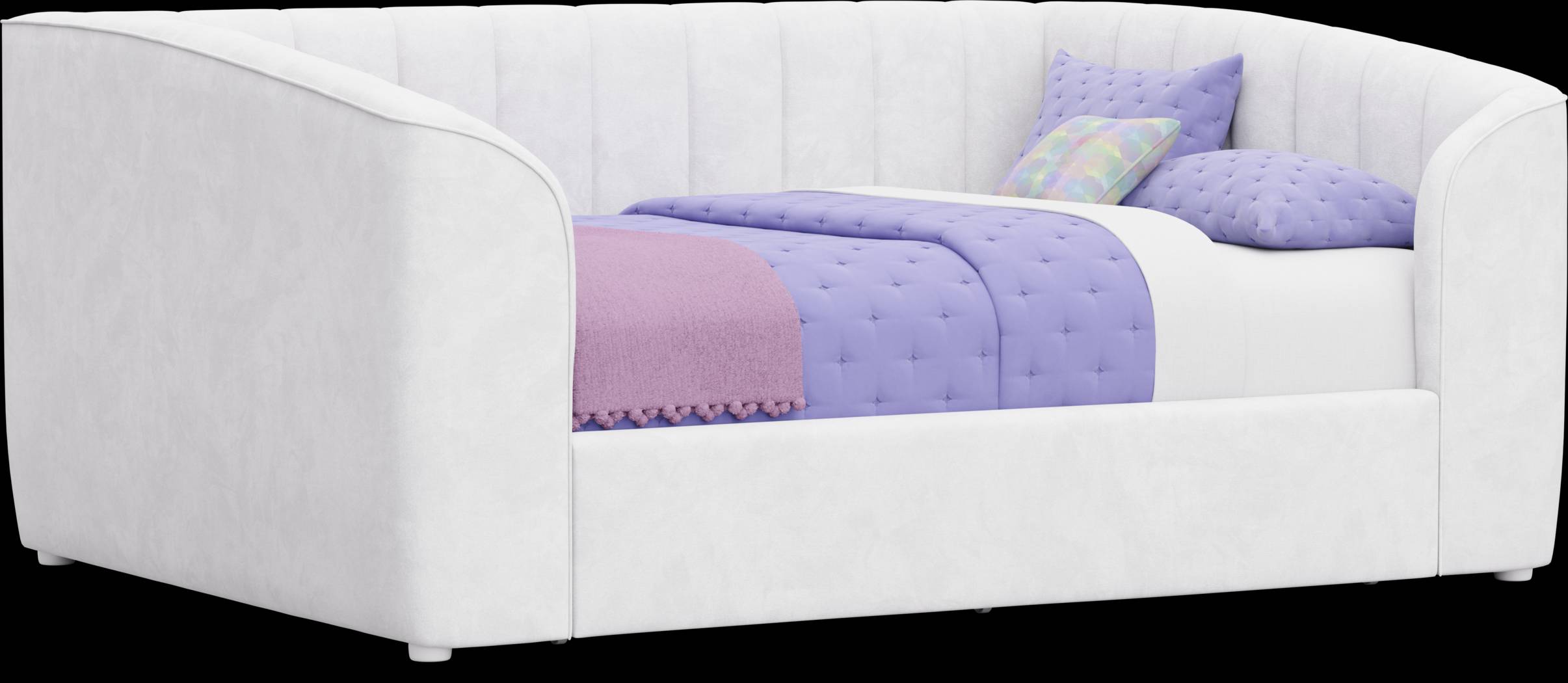 Kids Gwyneth White Full Upholstered Storage Daybed - Thumbnail - Image 2
