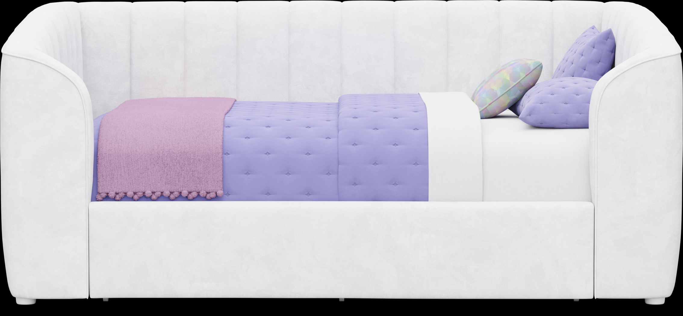 Kids Gwyneth White Full Upholstered Storage Daybed - Thumbnail - Image 1