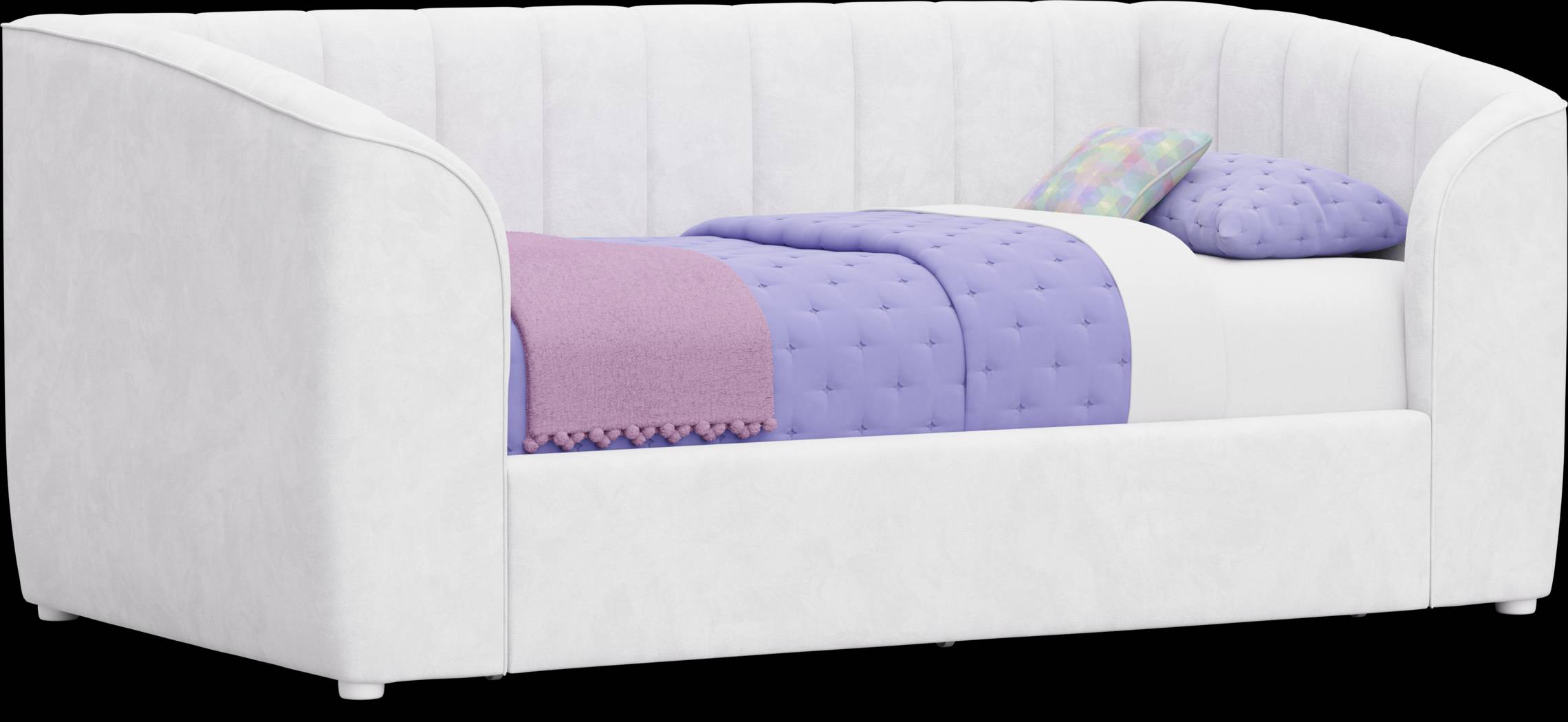Kids Gwyneth White Twin Upholstered Storage Daybed - Thumbnail - Image 2