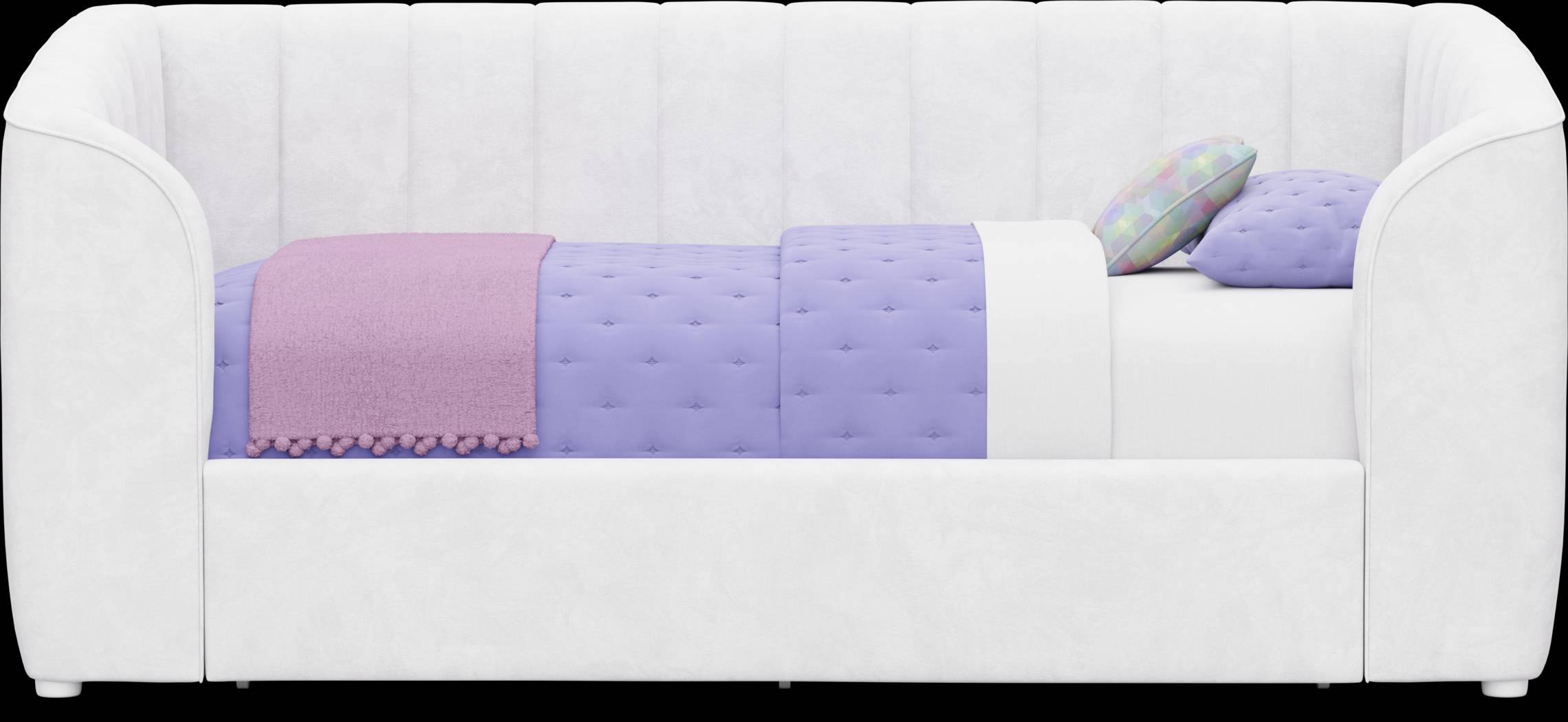 Kids Gwyneth White Twin Upholstered Storage Daybed - Thumbnail - Image 1