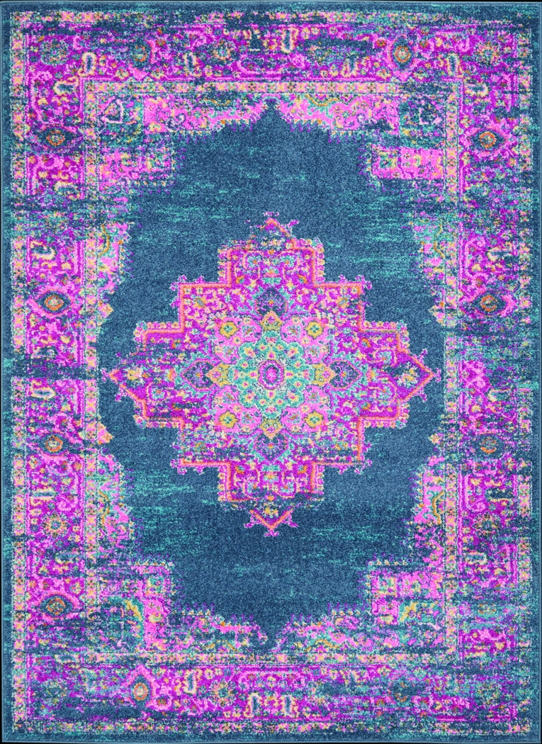 Kids Gypsy Spring Blue 5'3 x 7'3 Rug - Thumbnail - Image 1