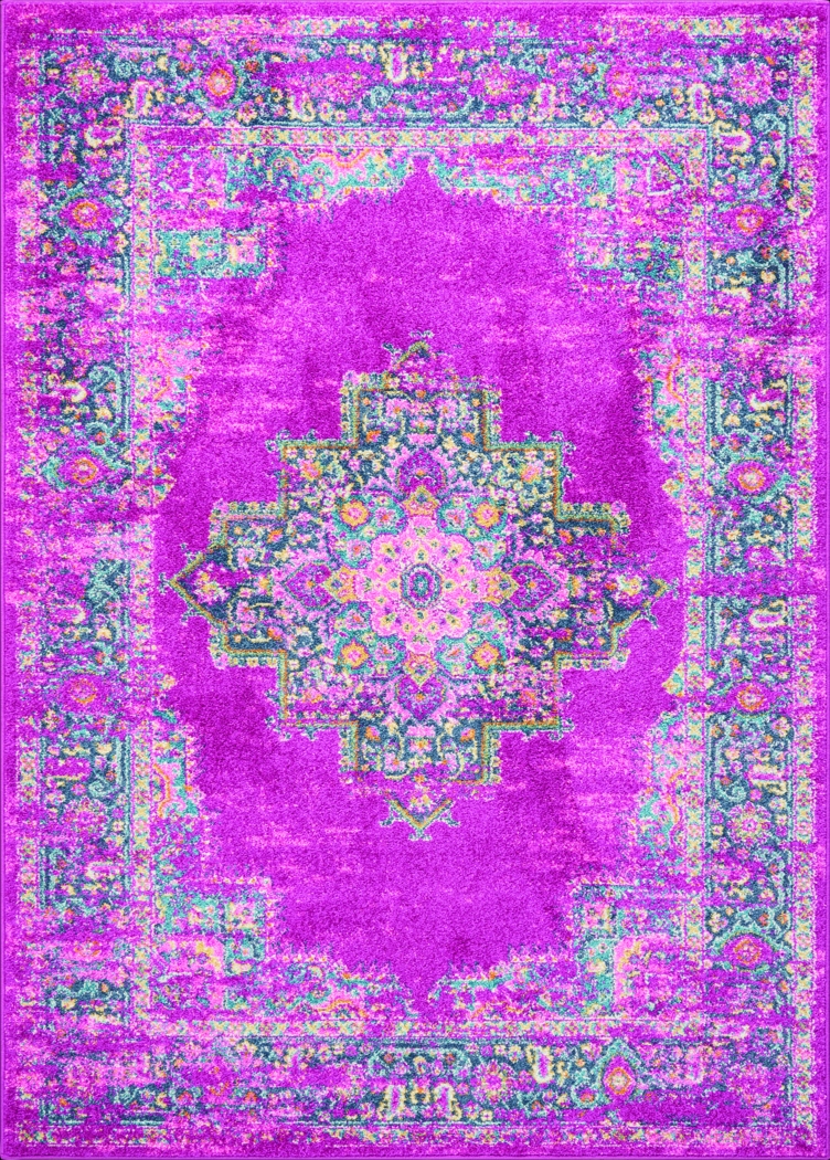 Kids Gypsy Spring Pink 5'3 x 7'3 Rug - Thumbnail - Image 1