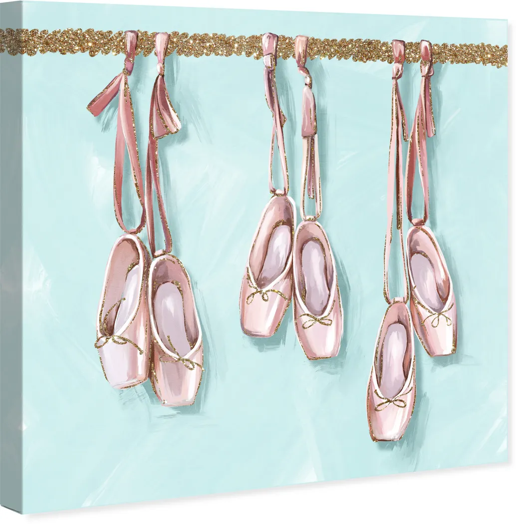 Kids Hanging Little Ballet Shoes Pink Medium Wall Art - Thumbnail - Image 2