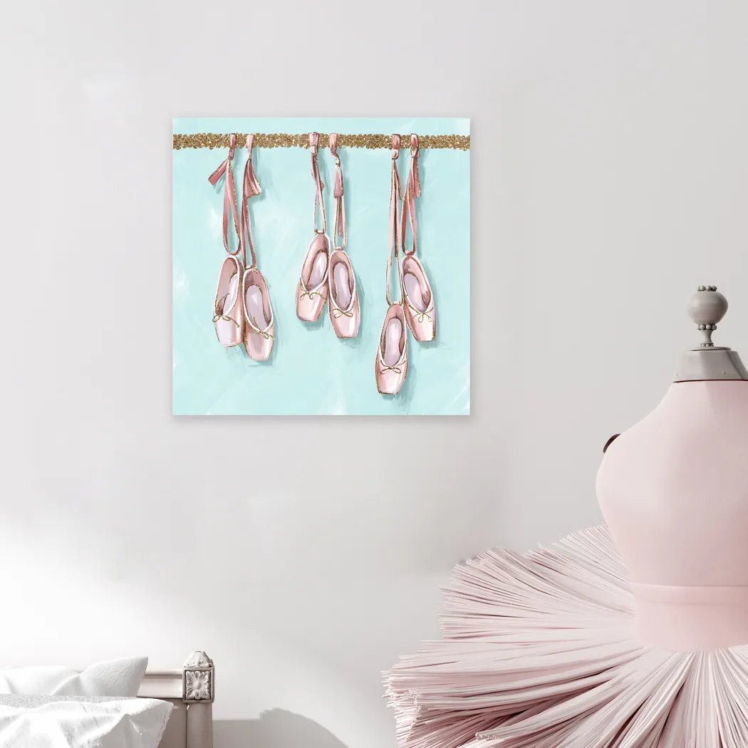 Kids Hanging Little Ballet Shoes Pink Medium Wall Art - Thumbnail - Image 3