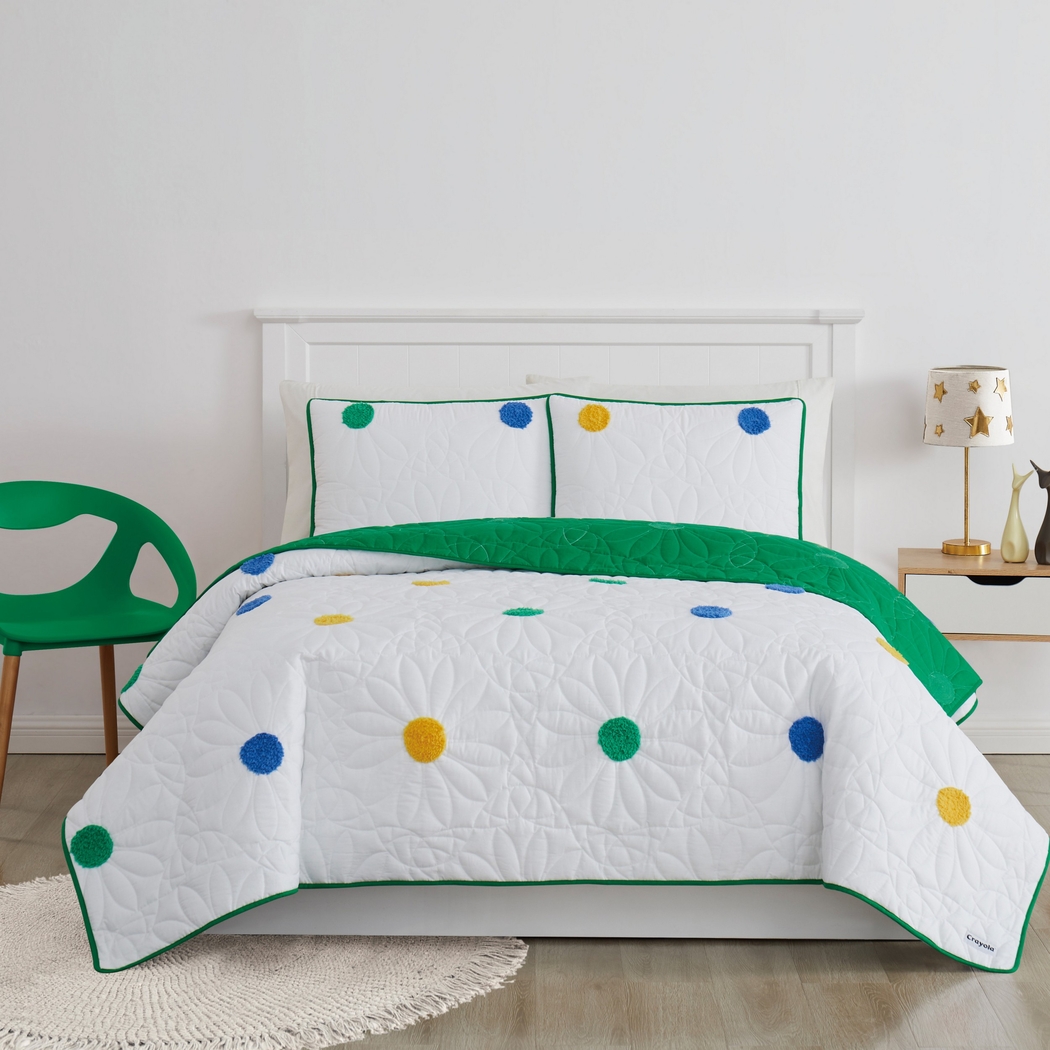 Kids Happy Dot White 2 Pc Twin Quilt Set - Thumbnail - Image 2