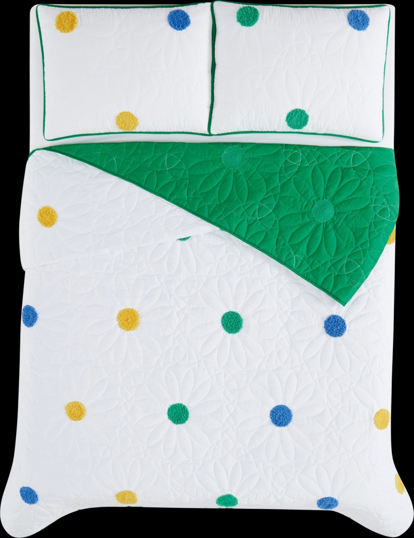 Kids Happy Dot White 2 Pc Twin Quilt Set - Thumbnail - Image 4