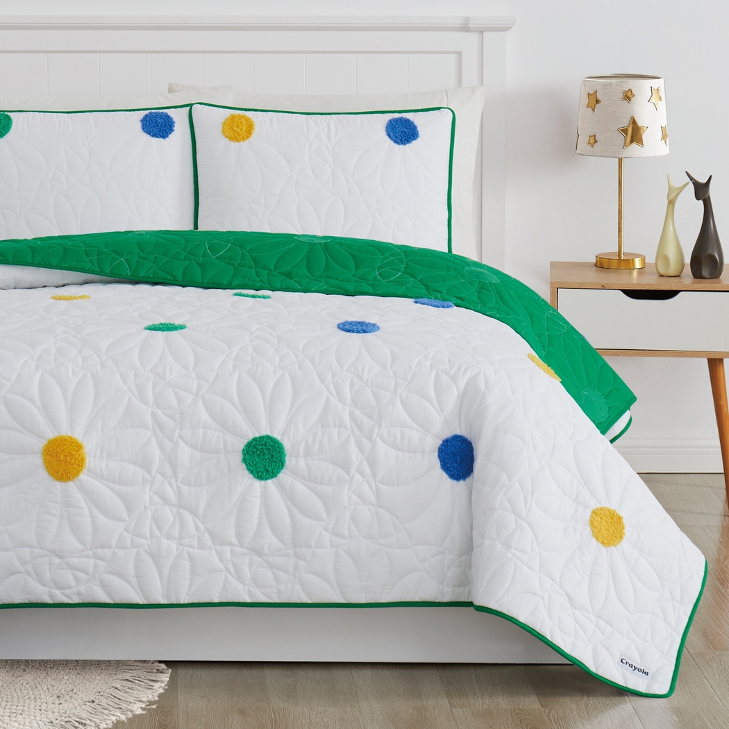 Kids Happy Dot White 2 Pc Twin Quilt Set - Thumbnail - Image 6