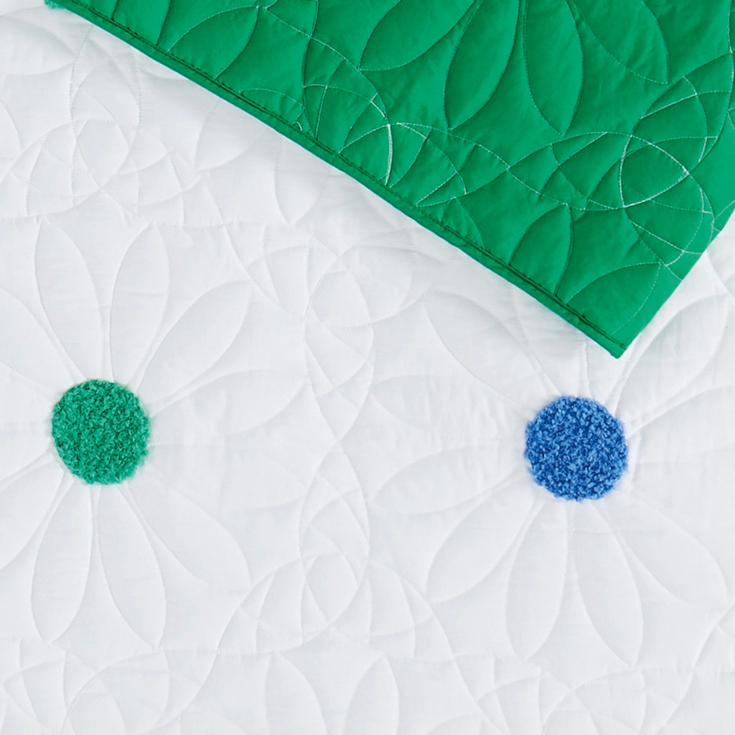 Kids Happy Dot White 3 Pc Full Quilt Set - Thumbnail - Image 3