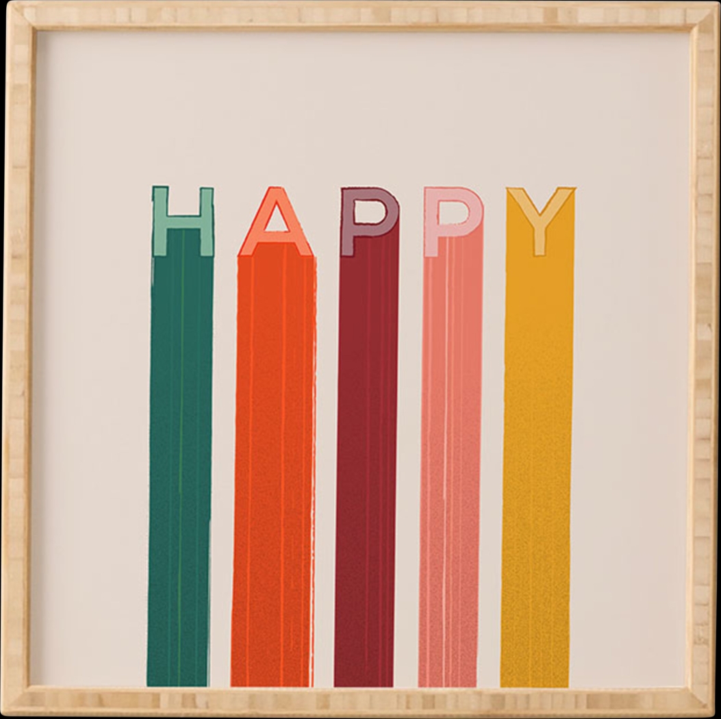 Kids Happy Letters Beige Wall Art - Thumbnail - Image 1