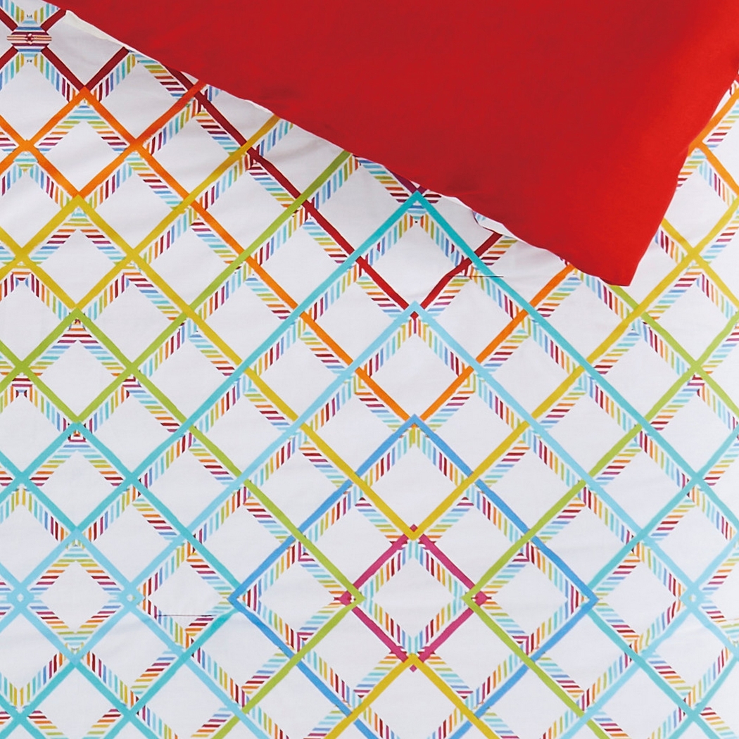 Kids Happy Plaid White 3 Pc Full Comforter Set - Thumbnail - Image 3